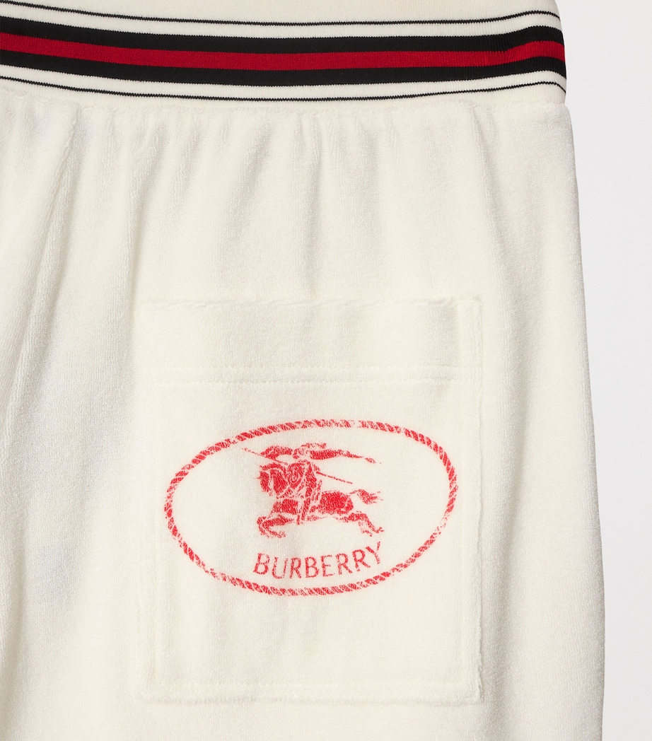 Cotton-Blend Towelling Logo Shorts CHALK Image 5