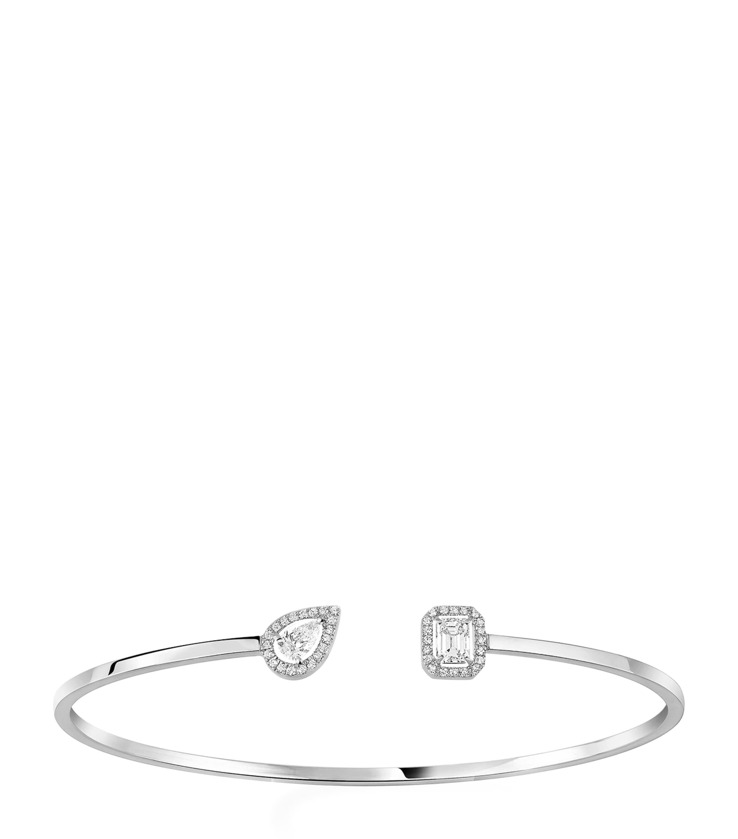 Messika White Gold And Diamond My Twin Bangle In Metallic