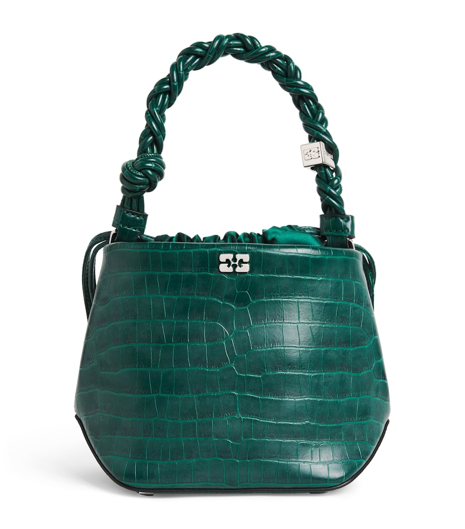 Croc-Embossed Leather Bou Bucket Bag 774 PINENEEDLE Image 1