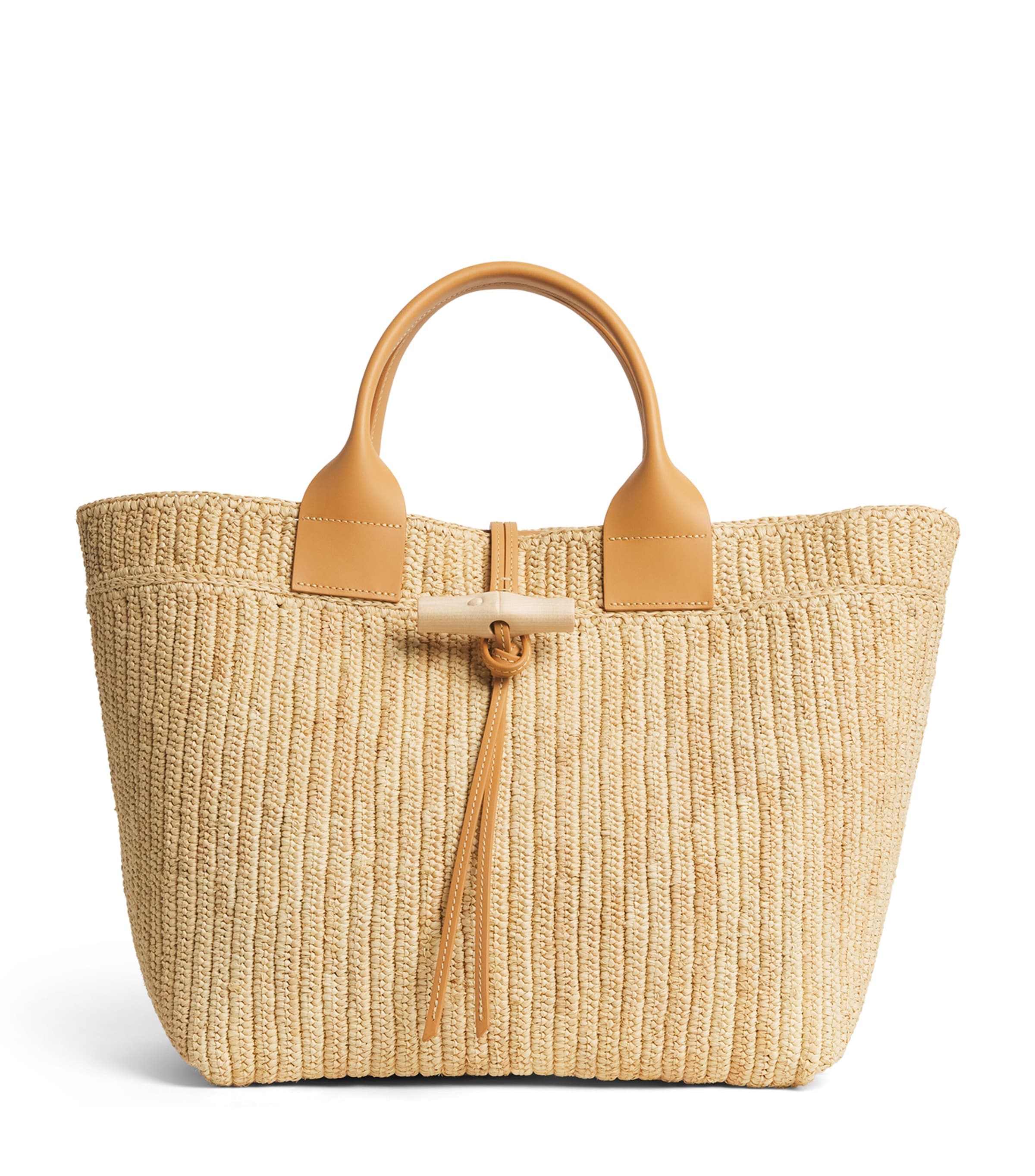 Longchamp Large Raffia Le Roseau Tote Bag Vegetal Image 1