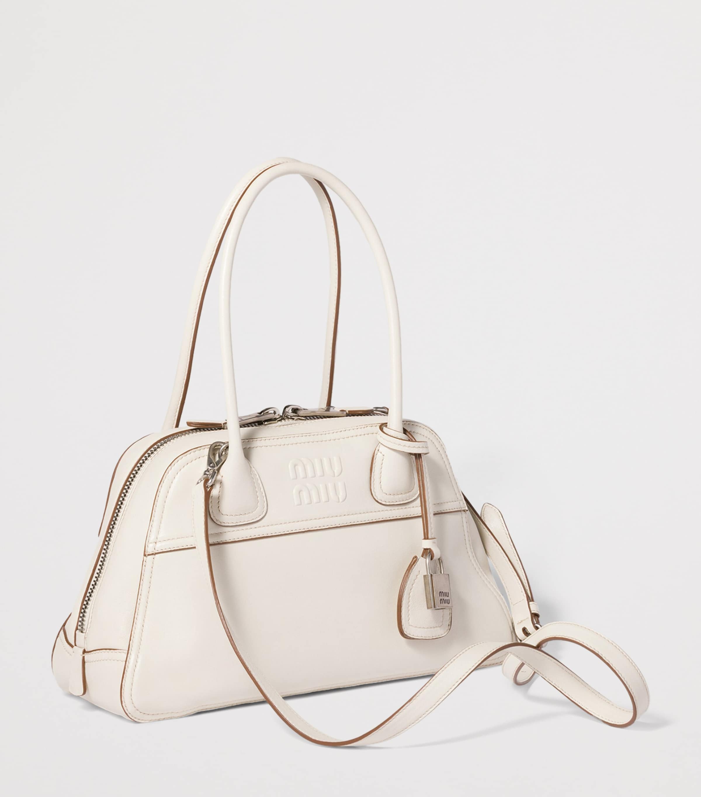 Miu Miu Nappa Leather Vivant Top-Handle Bag Neutral Image 2