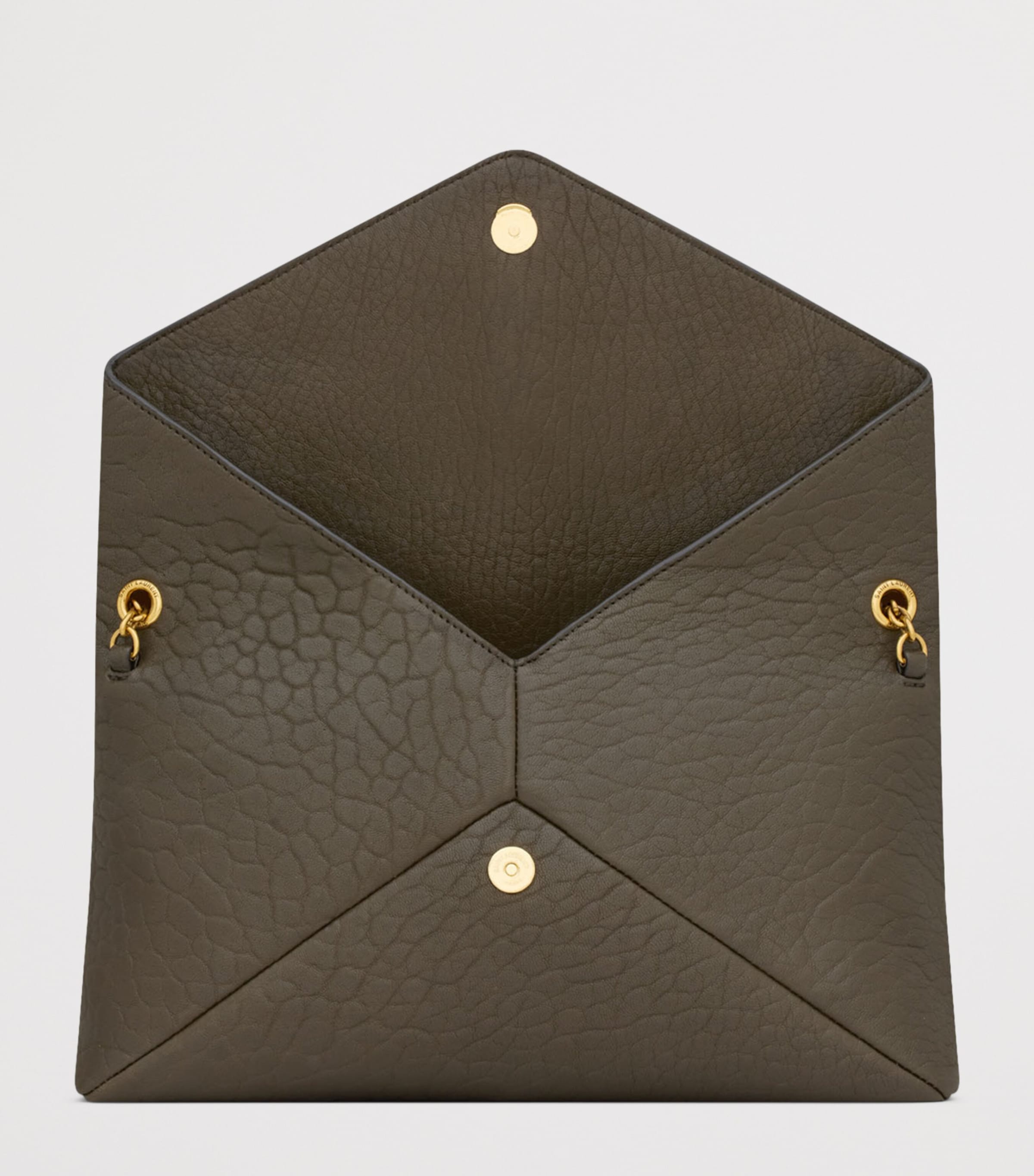 Saint Laurent Large Leather Cassandre Envelope Pouch Image 5