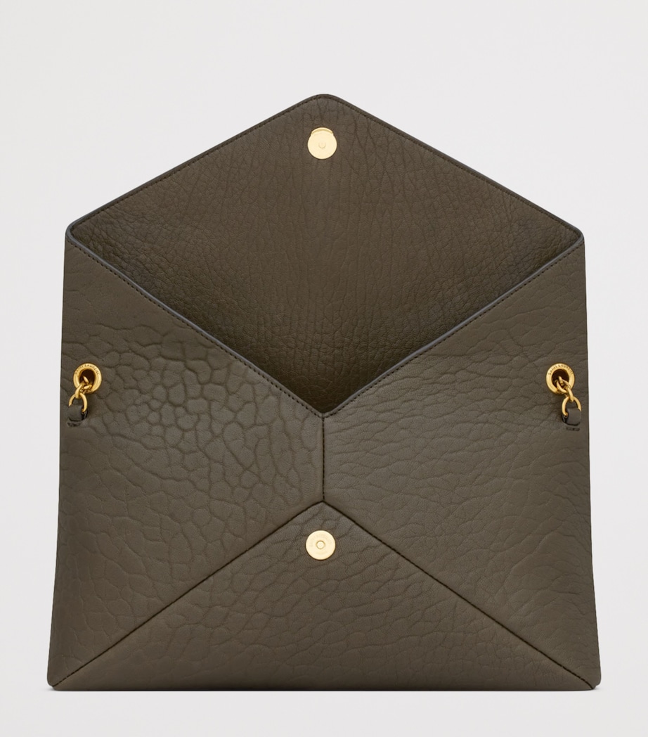Saint Laurent Large Leather Cassandre Envelope Pouch Image 5