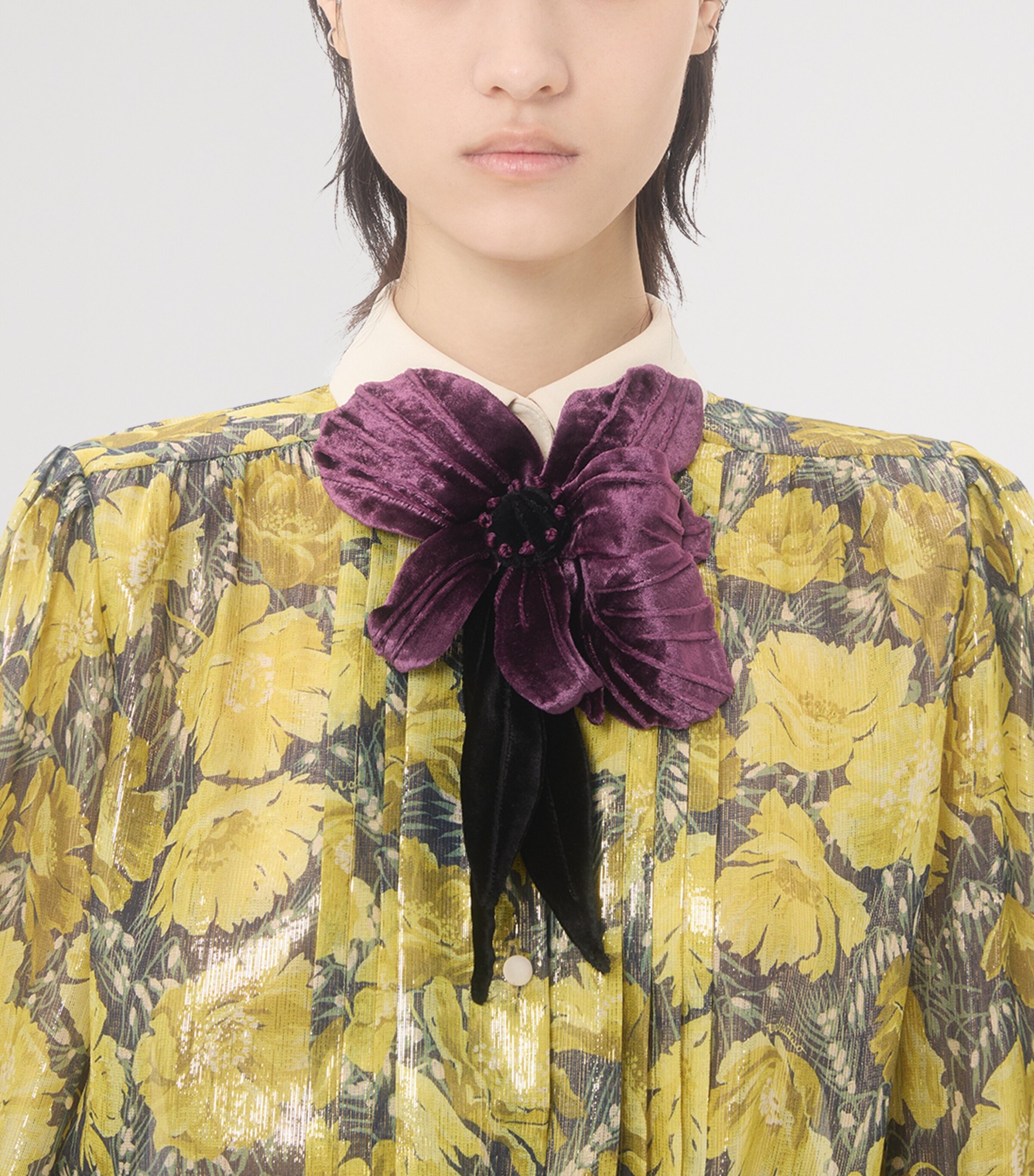 Valentino Womens Embroidered Poppy Print Blouse Image 7
