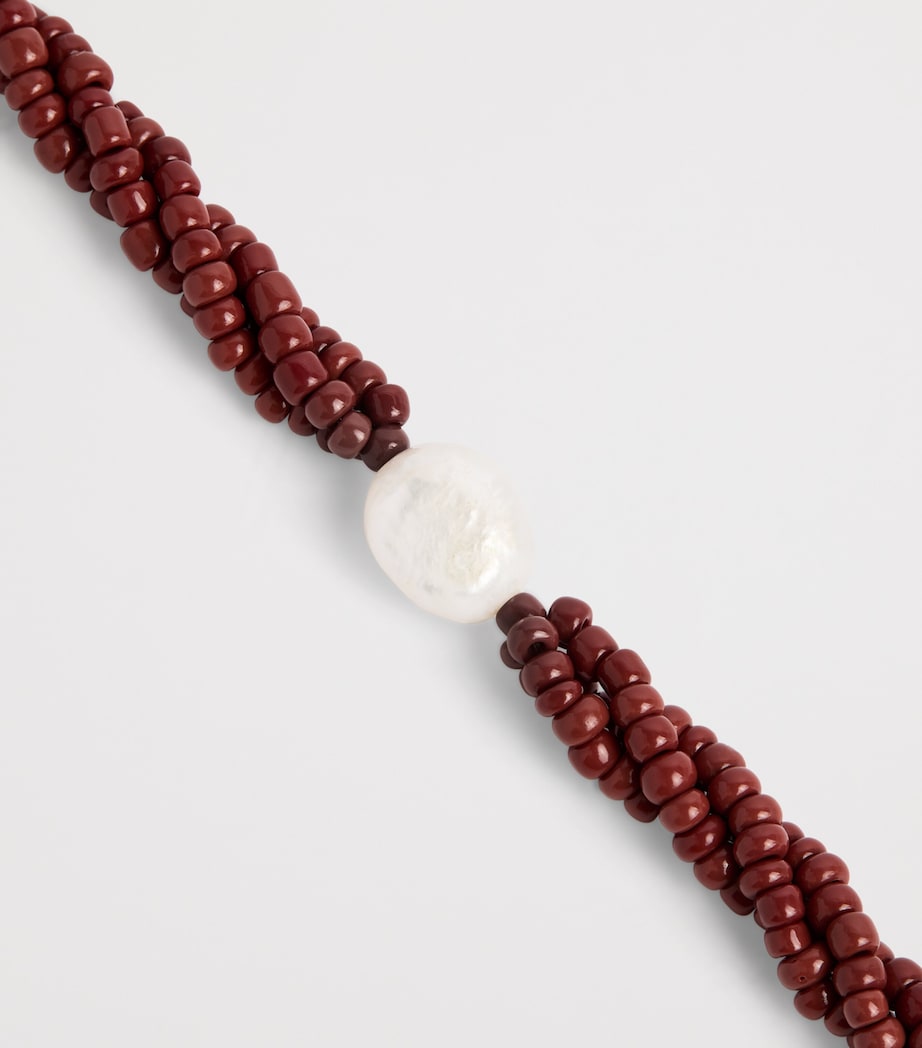 Gold-Plated Beaded Rodeo Bracelet DEEP BURGUNDY Image 3