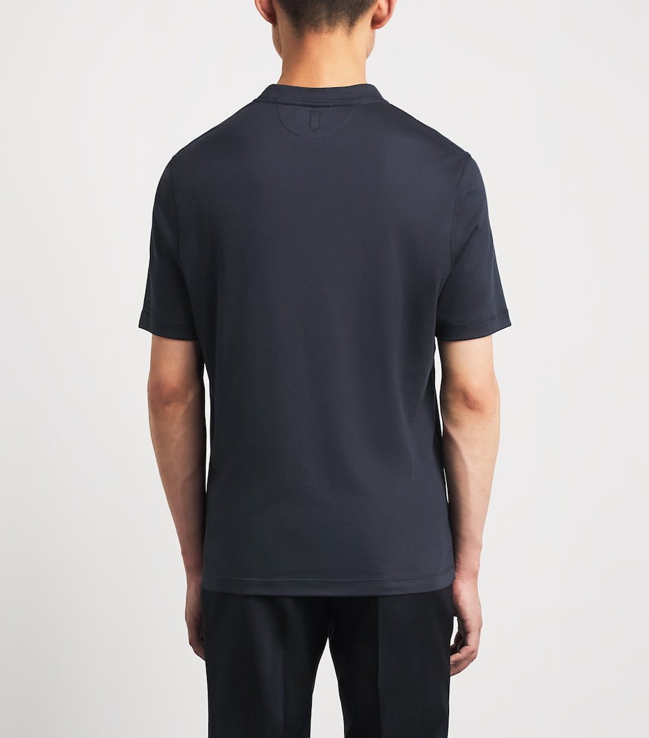 Canali Mens Cotton T-Shirt Navy Image 5