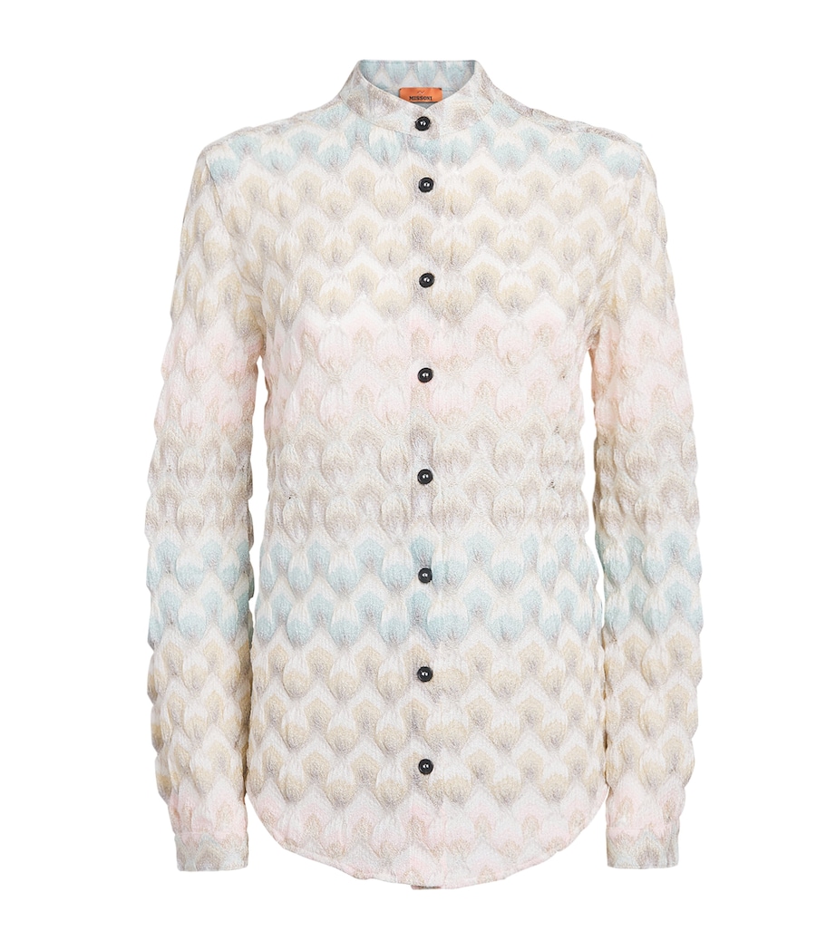 Missoni Womens Lamé Lace Motif Shirt Smsqb Multi B/p/w/y Image 1