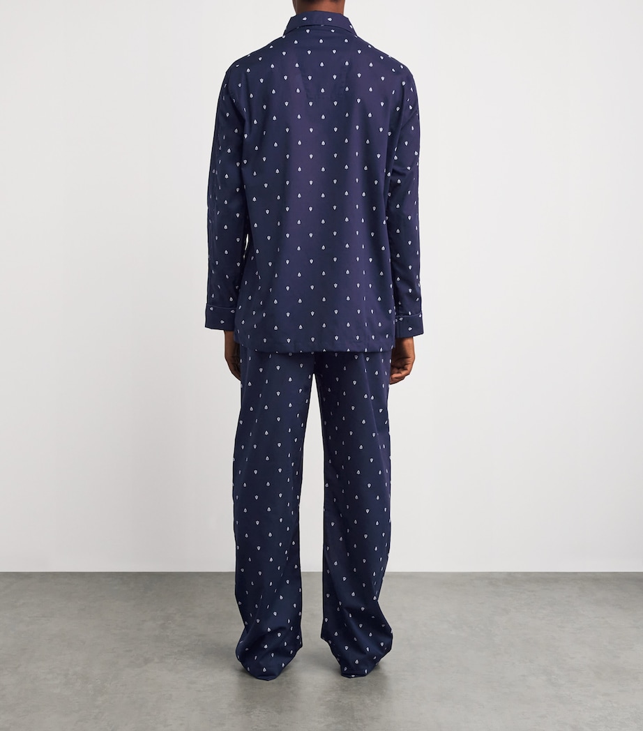 Silk Paisley Print Pyjama Set NAVY Image 3