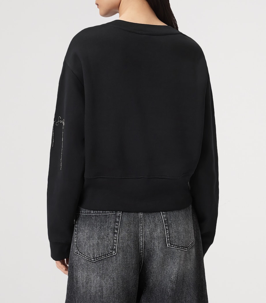 Embellished Separo Sweatshirt BLACK Image 5