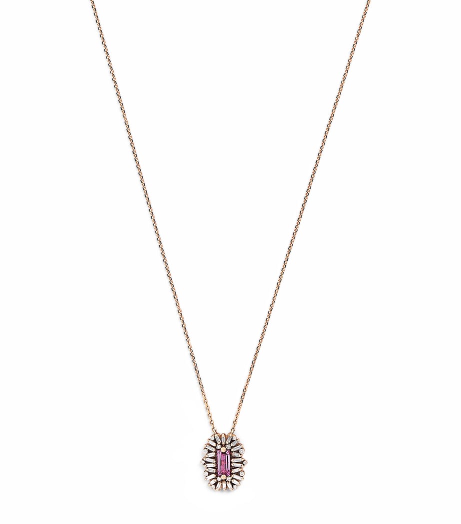 Rose Gold, Diamond and Sapphire One of a Kind Necklace 18K RG/P Image 1