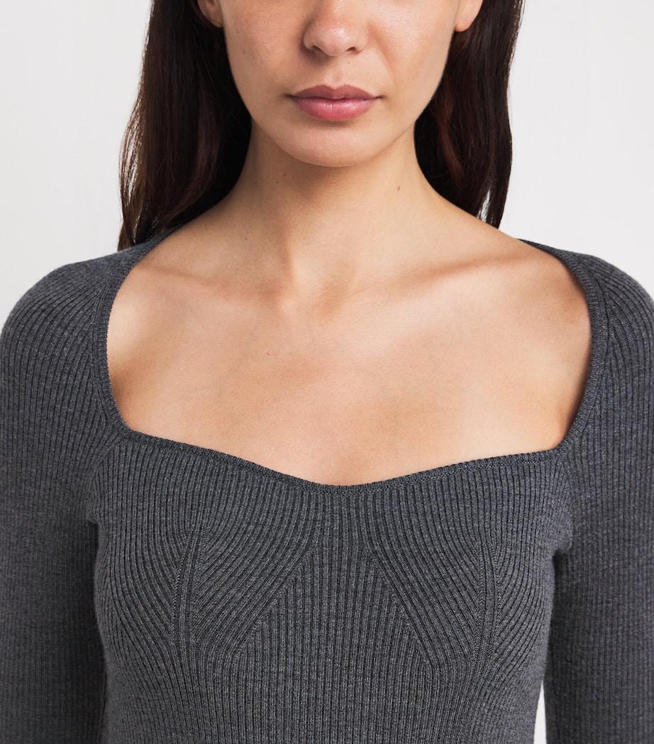 Wool-Blend Ribbed Top GREY Image 6