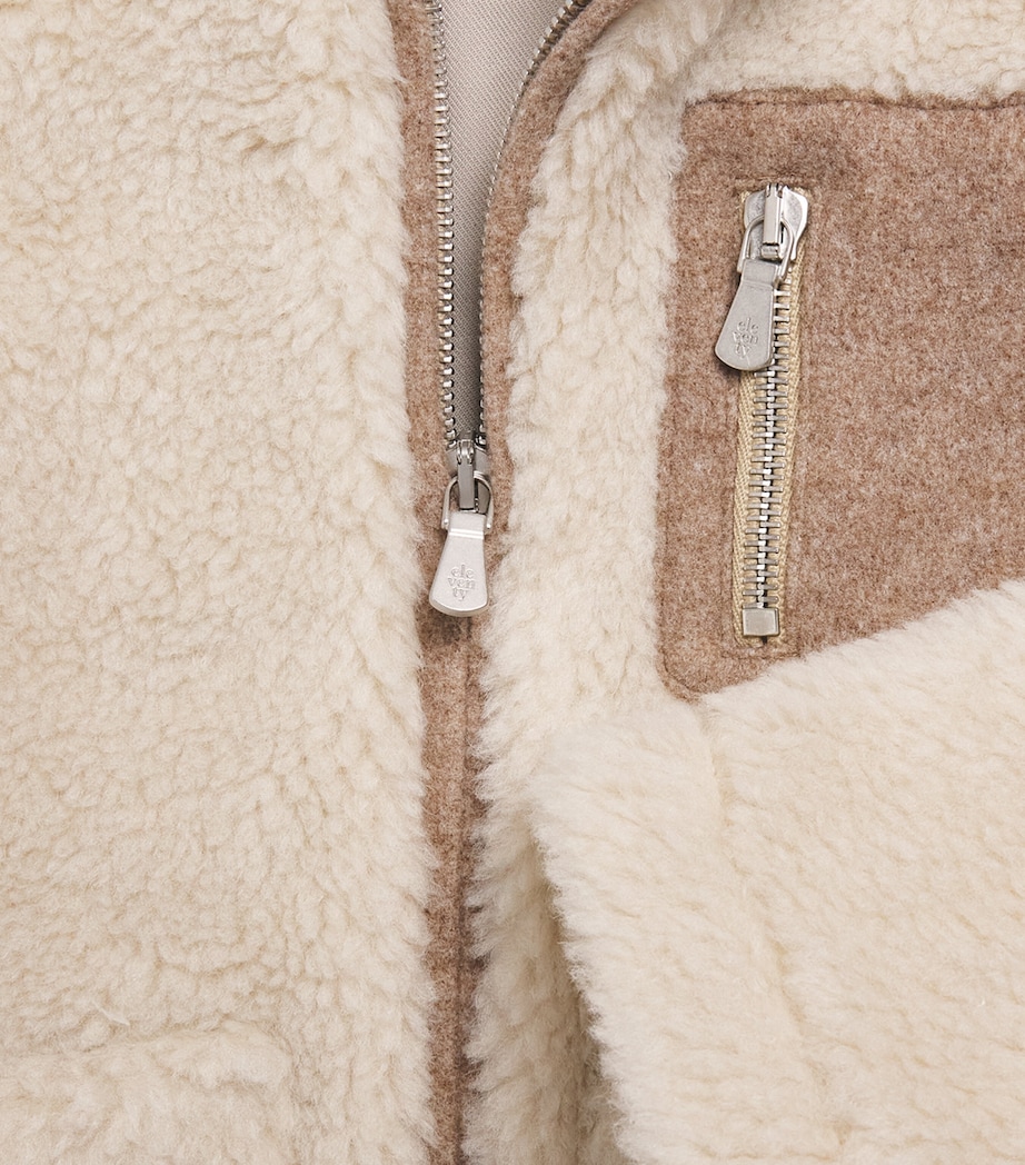 Eleventy Kids High-Neck Teddy Jacket (2-16 Years) Beige Image 4