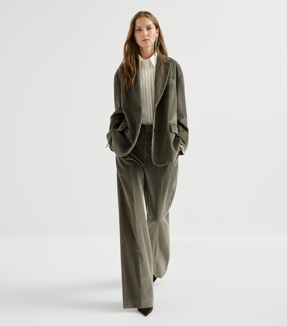 Brunello Cucinelli Womens Cotton Corduroy Tailored Trousers Image 4