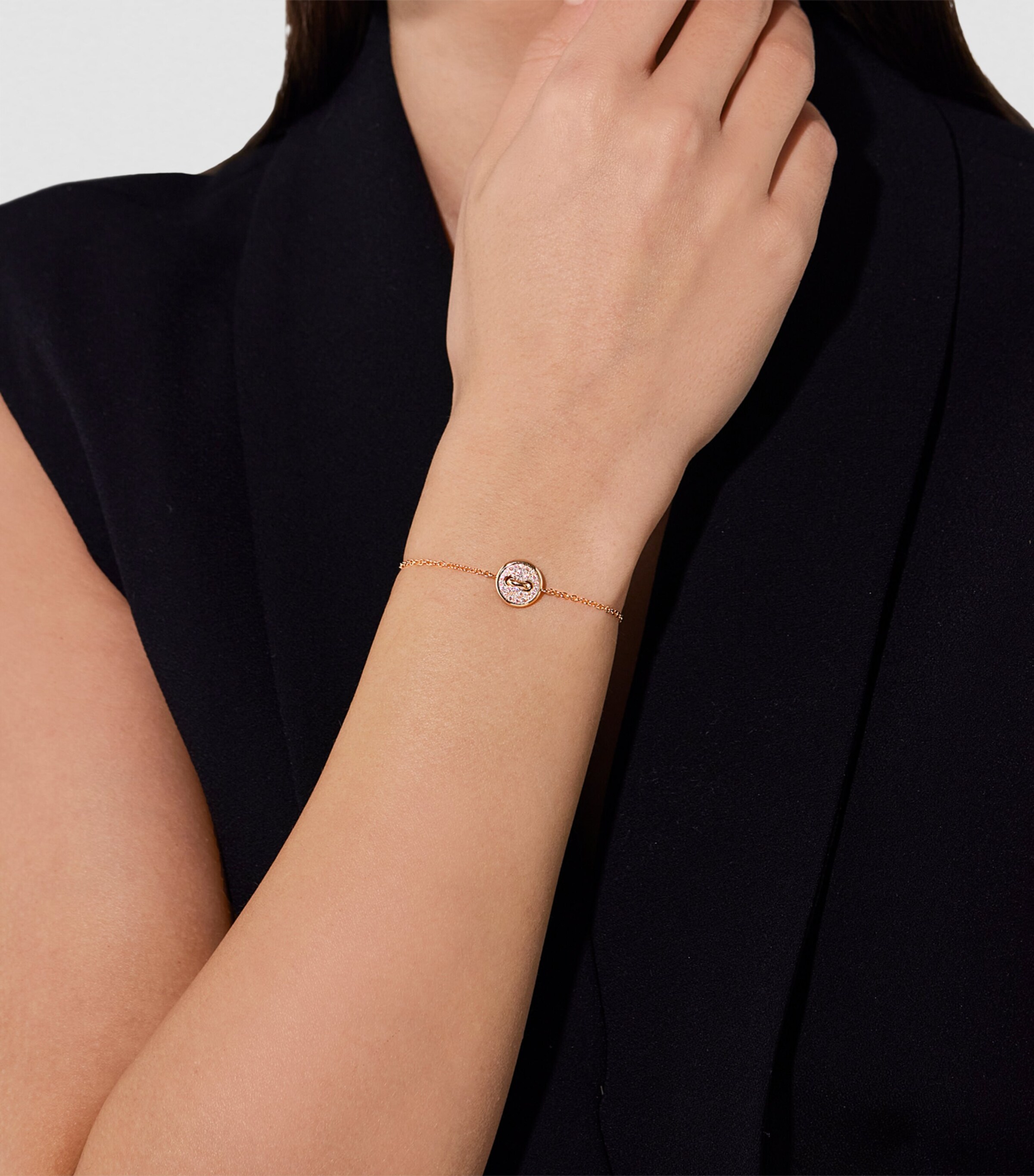 Rose Gold and Diamond Pom Pom Dot Bracelet DB0MP Image 2