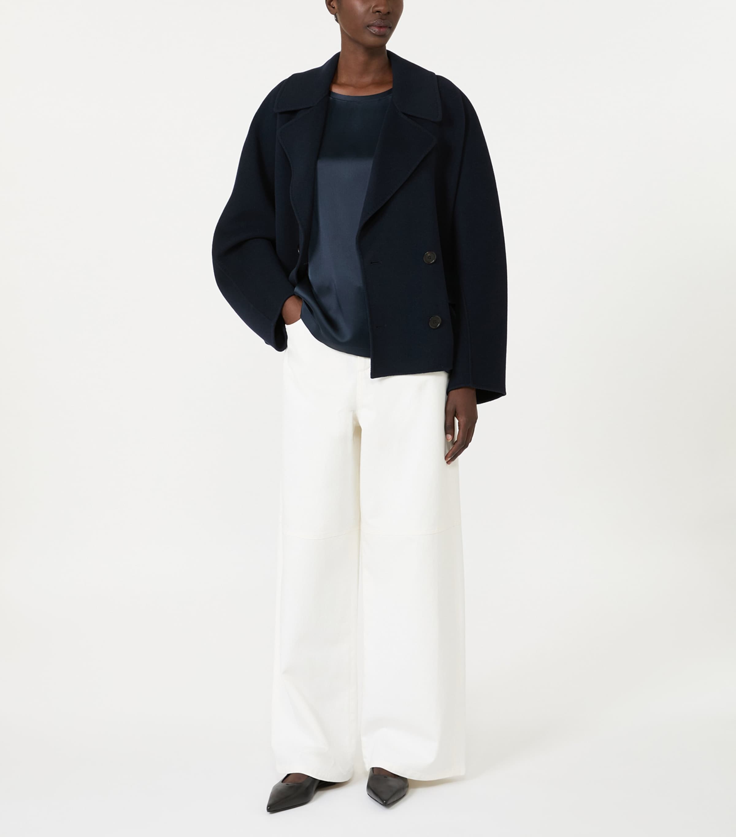 Max Mara Womens Satin T-Shirt Midnightblue Image 2
