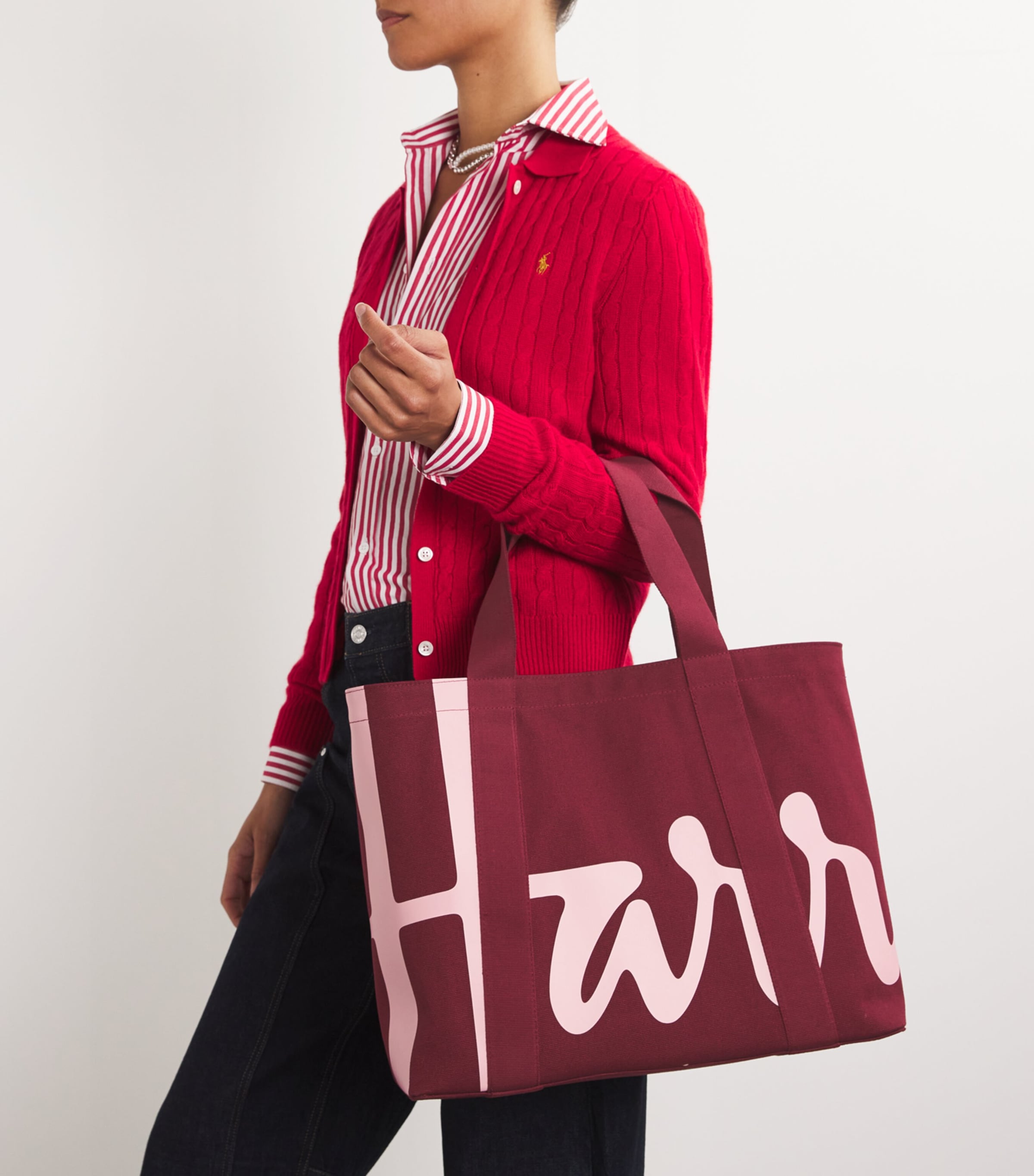 Harrods Medium Cotton Logo Tote Bag | Harrods US