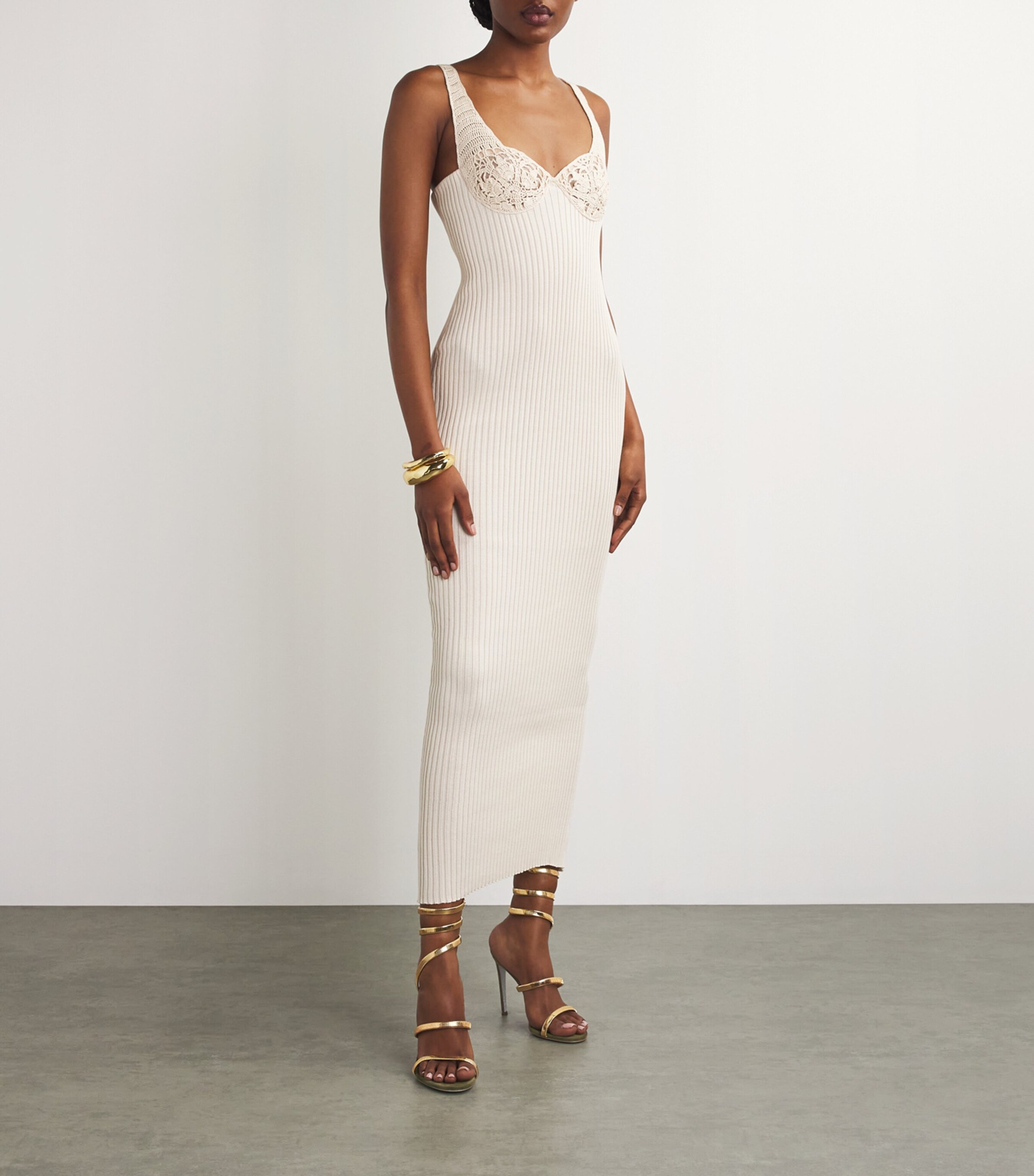 René Caovilla Suede Juniper Sandals 105 Metal Comb Image 6