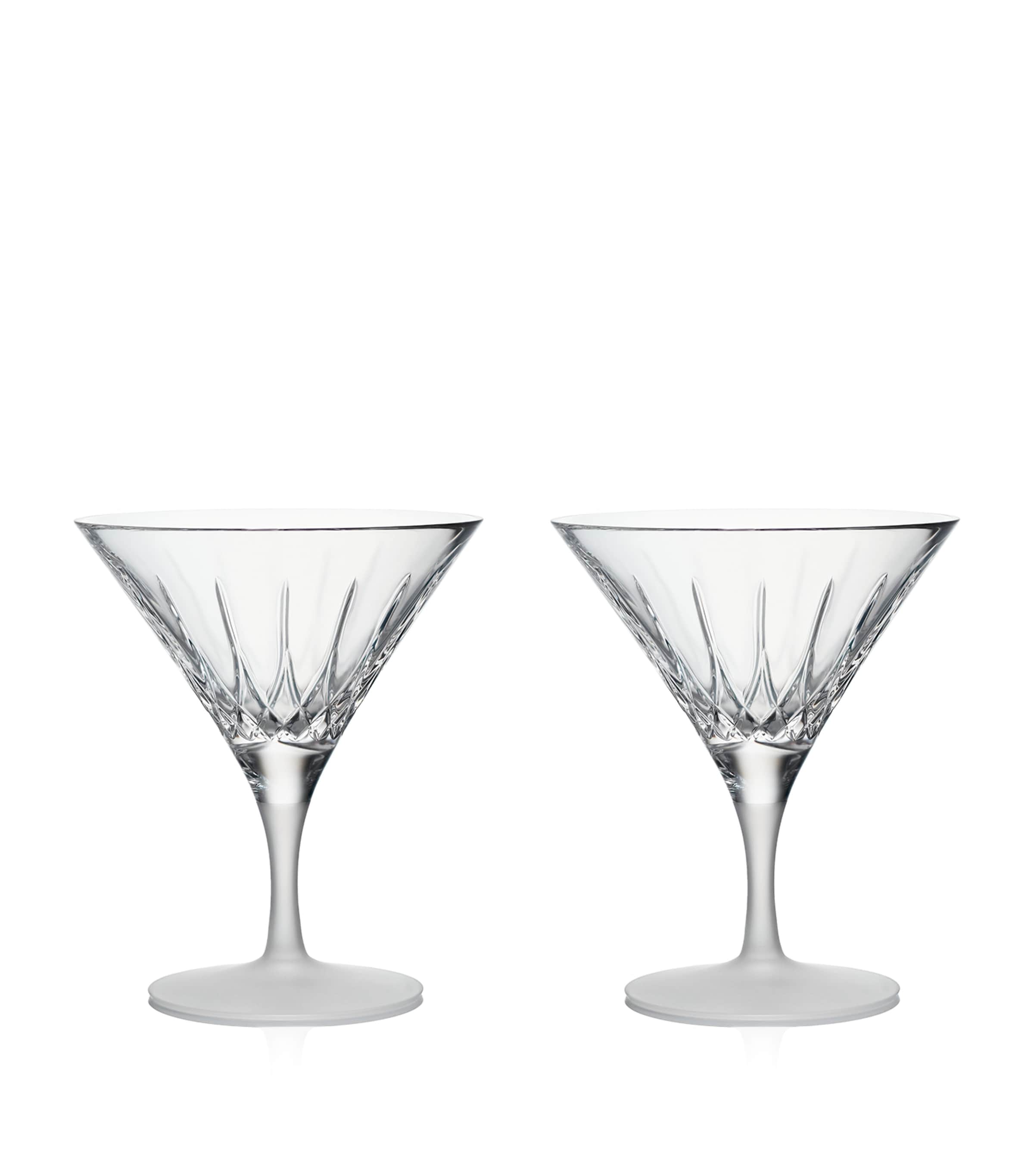 Waterford Lismore Arcus Crystal Martini Glasses Set Of Two In Clear