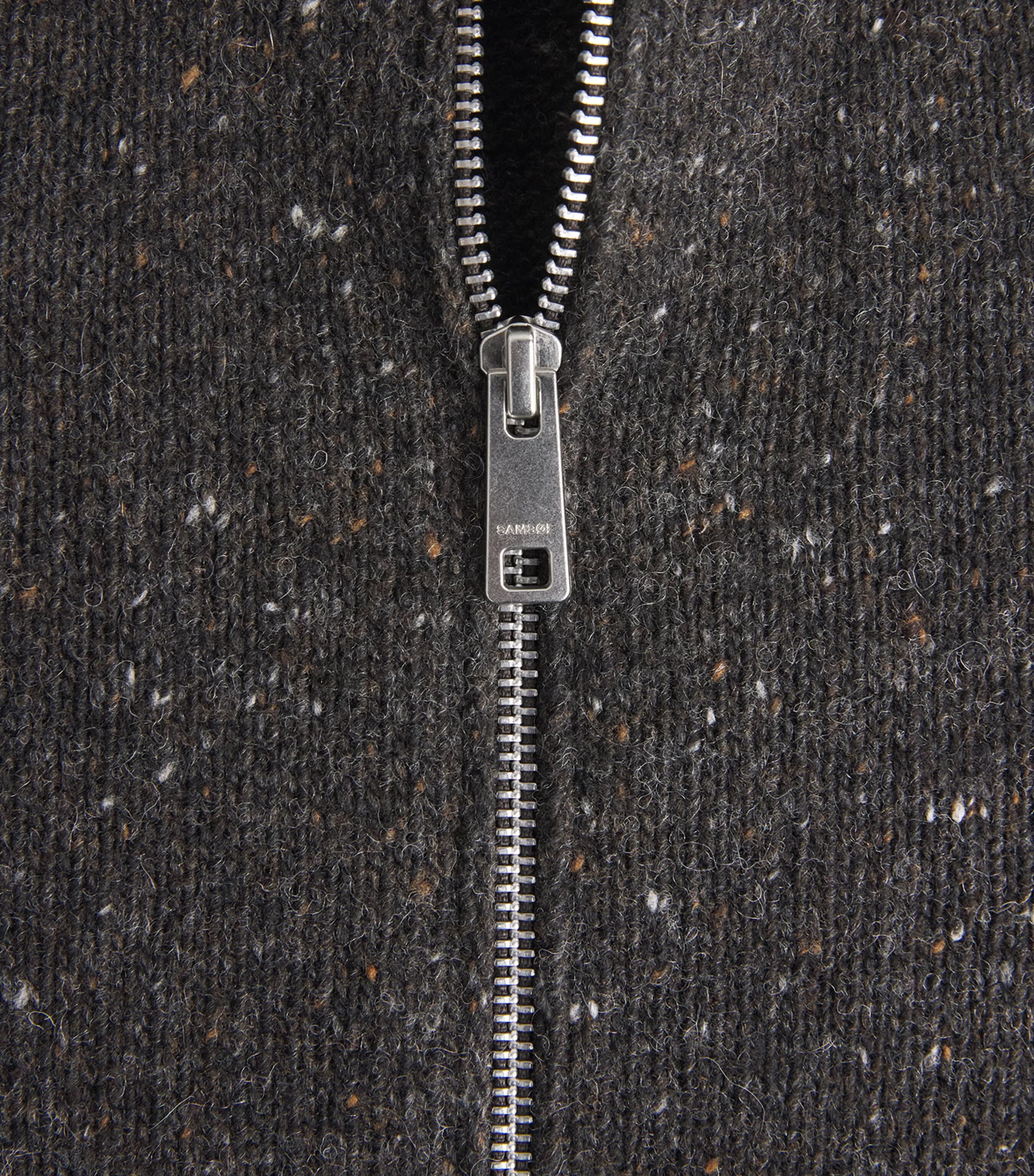 Samsøe Samsøe Mens Wool-Blend Sanate Zip-Up Cardigan Delicioso Image 6