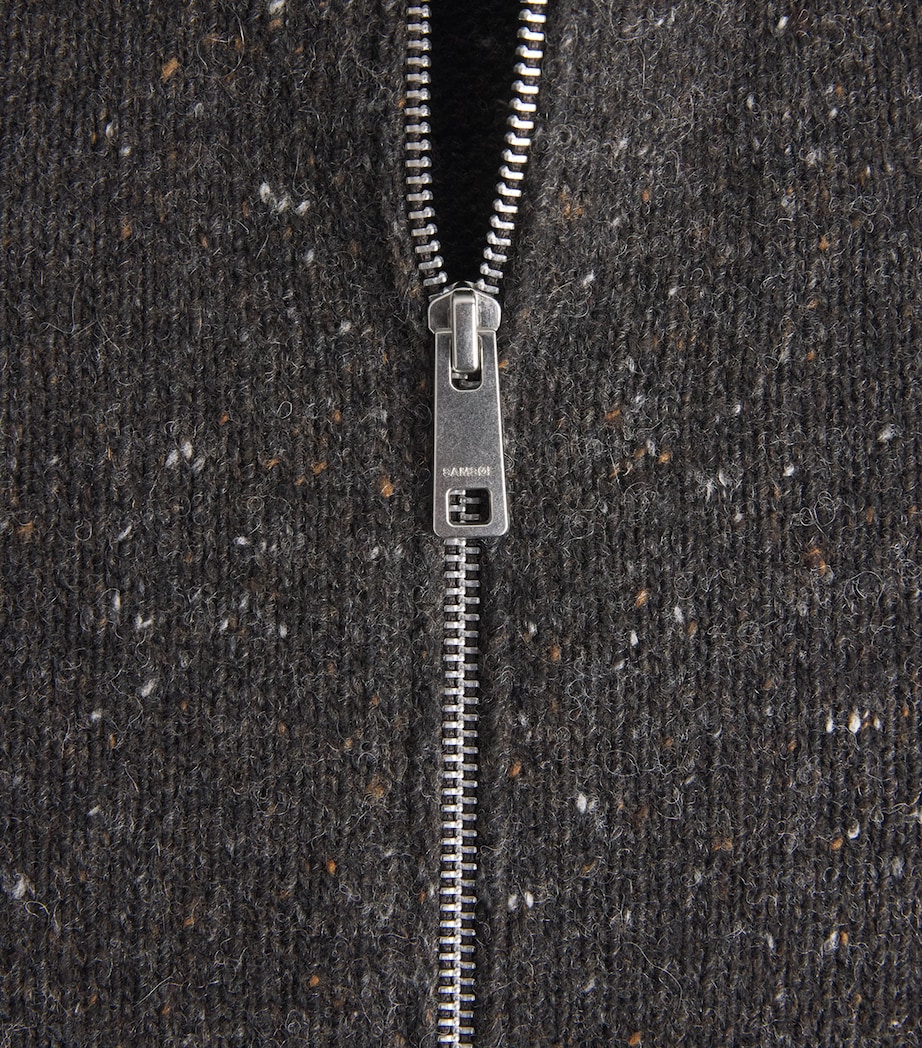 Samsøe Samsøe Mens Wool-Blend Sanate Zip-Up Cardigan Delicioso Image 6