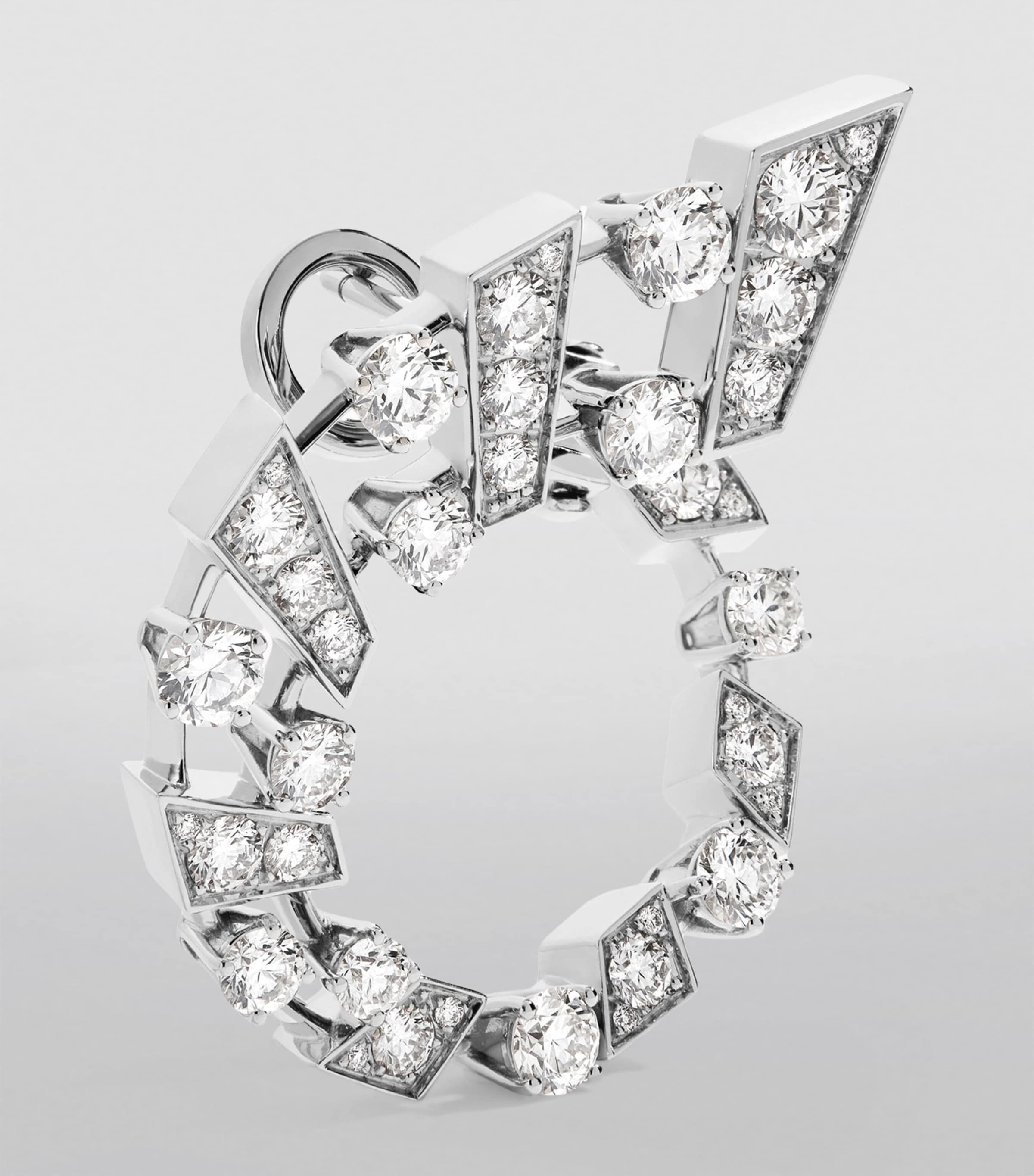 White Gold and Diamond Fifth Avenue Earrings WHITE GOLD Image 2