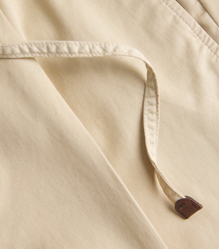 Cotton-Blend Drawstring Tailored Trousers 424 BEIGE SCURO Image 5