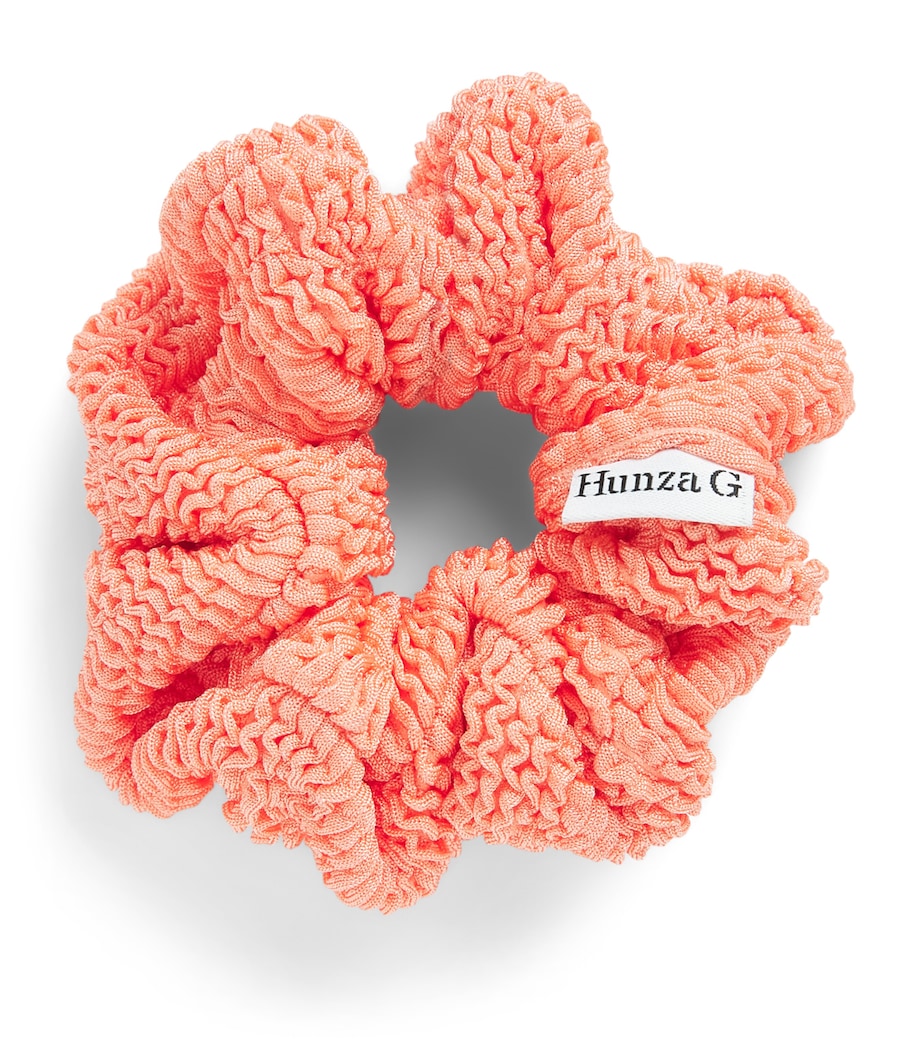Hunza G Crinkle Scrunchie Metallic Coral Image 1