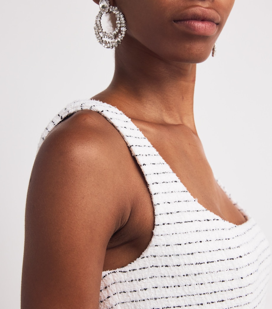 Tweed Embellished Midi Dress 0822 WHITE-BLACK Image 7