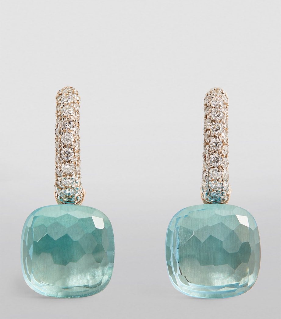 Rose Gold, Diamond and Topaz Nudo Earrings DB0OY Image 2
