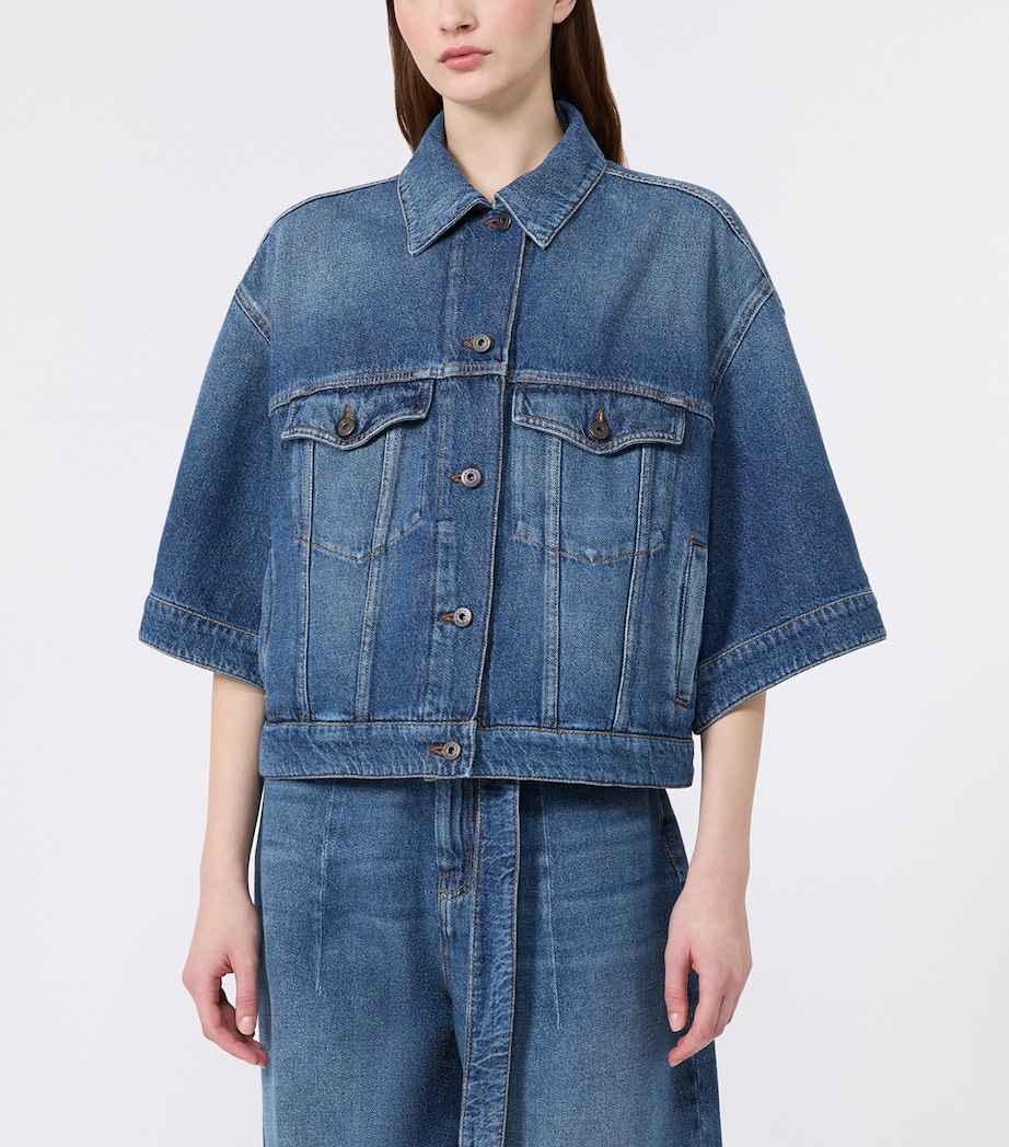Weekend Max Mara Womens Structured Denim Shirt Navy Image 2