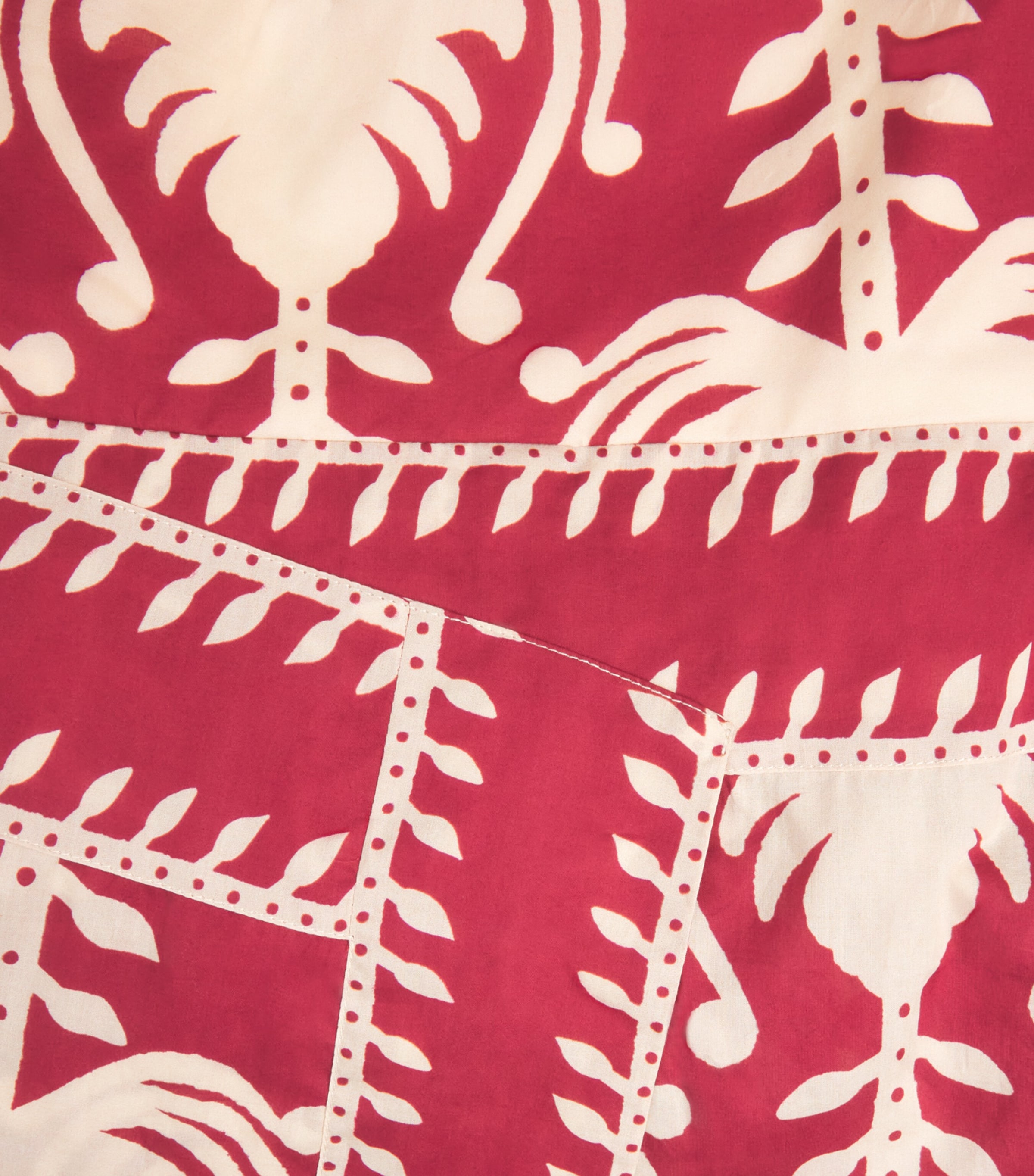 Linen Ancient Peru Midi Dress DARK CHERRY/ECRU Image 6