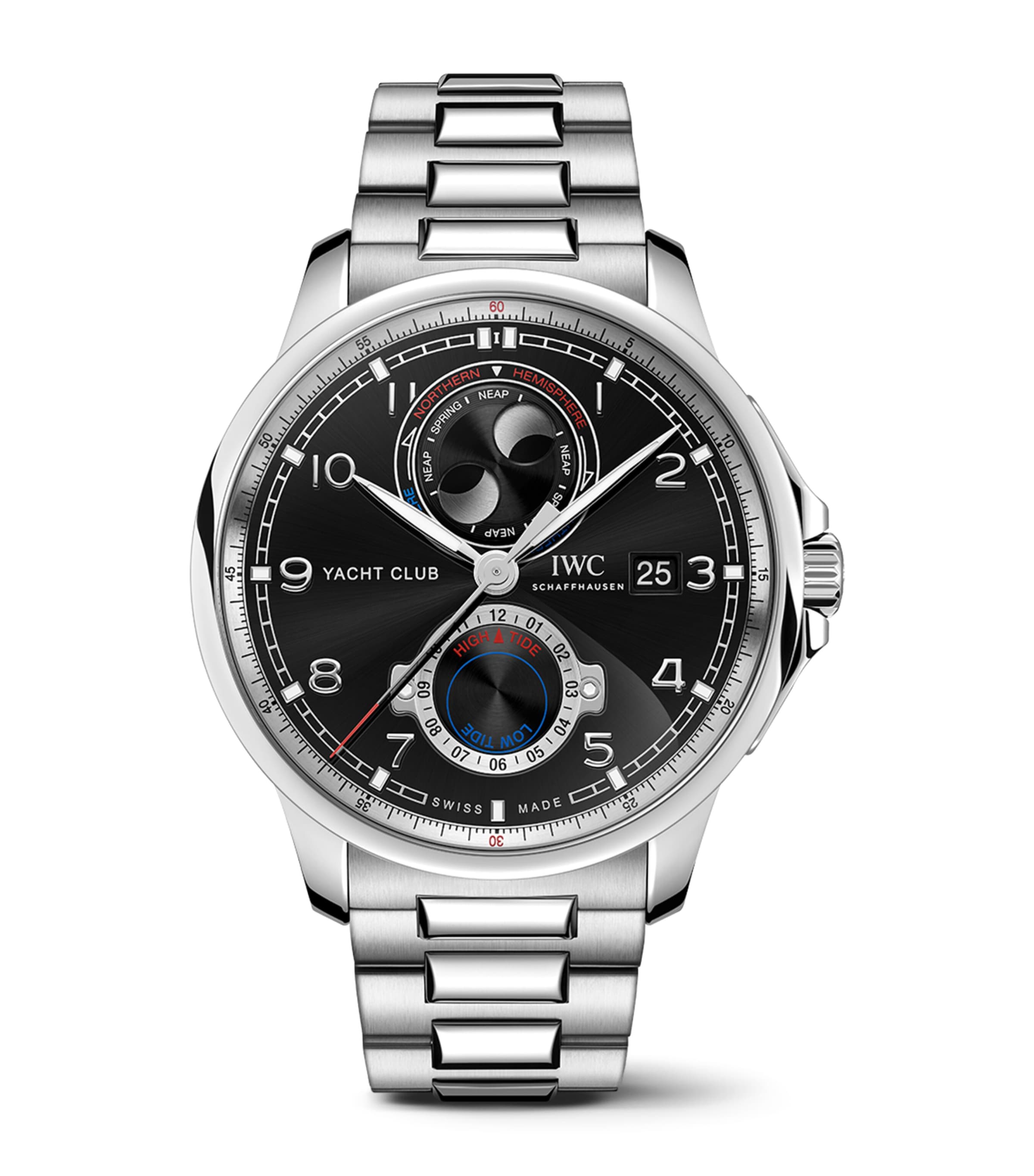 IWC Schaffhausen Stainless Steel Portugieser Yacht Club Moon & Tide Watch 45mm | Fine Watches | Mens Fine Watches