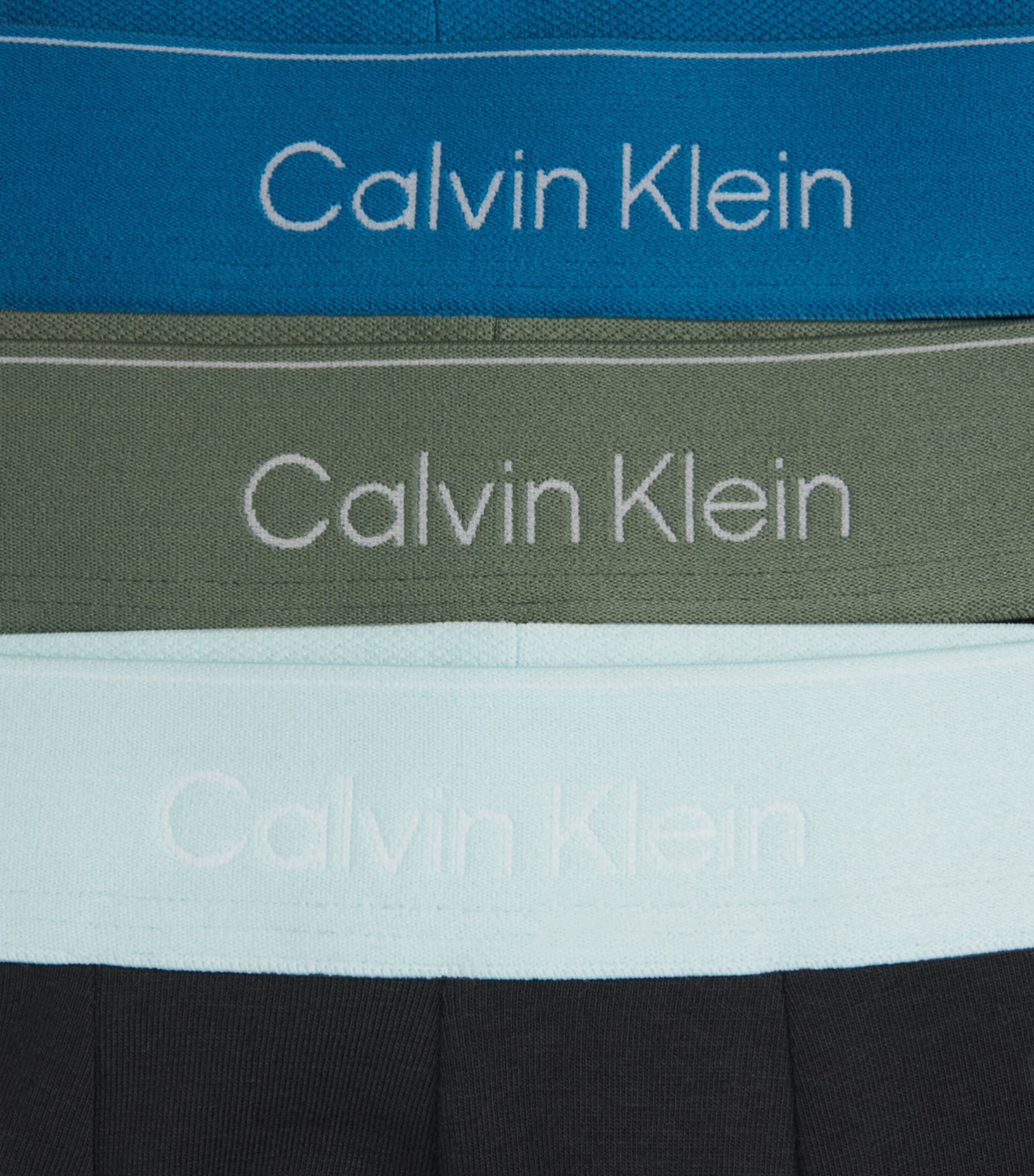 Calvin Klein Mens Stretch-Cotton Icon Boxer Briefs (Pack of 3) Black Mist/blu Image 5