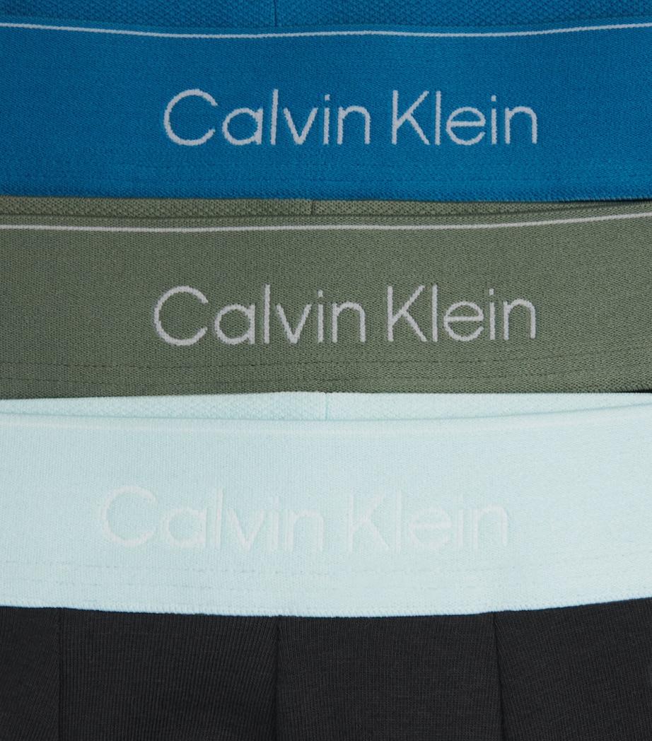 Calvin Klein Mens Stretch-Cotton Icon Boxer Briefs (Pack of 3) Black Mist/blu Image 5