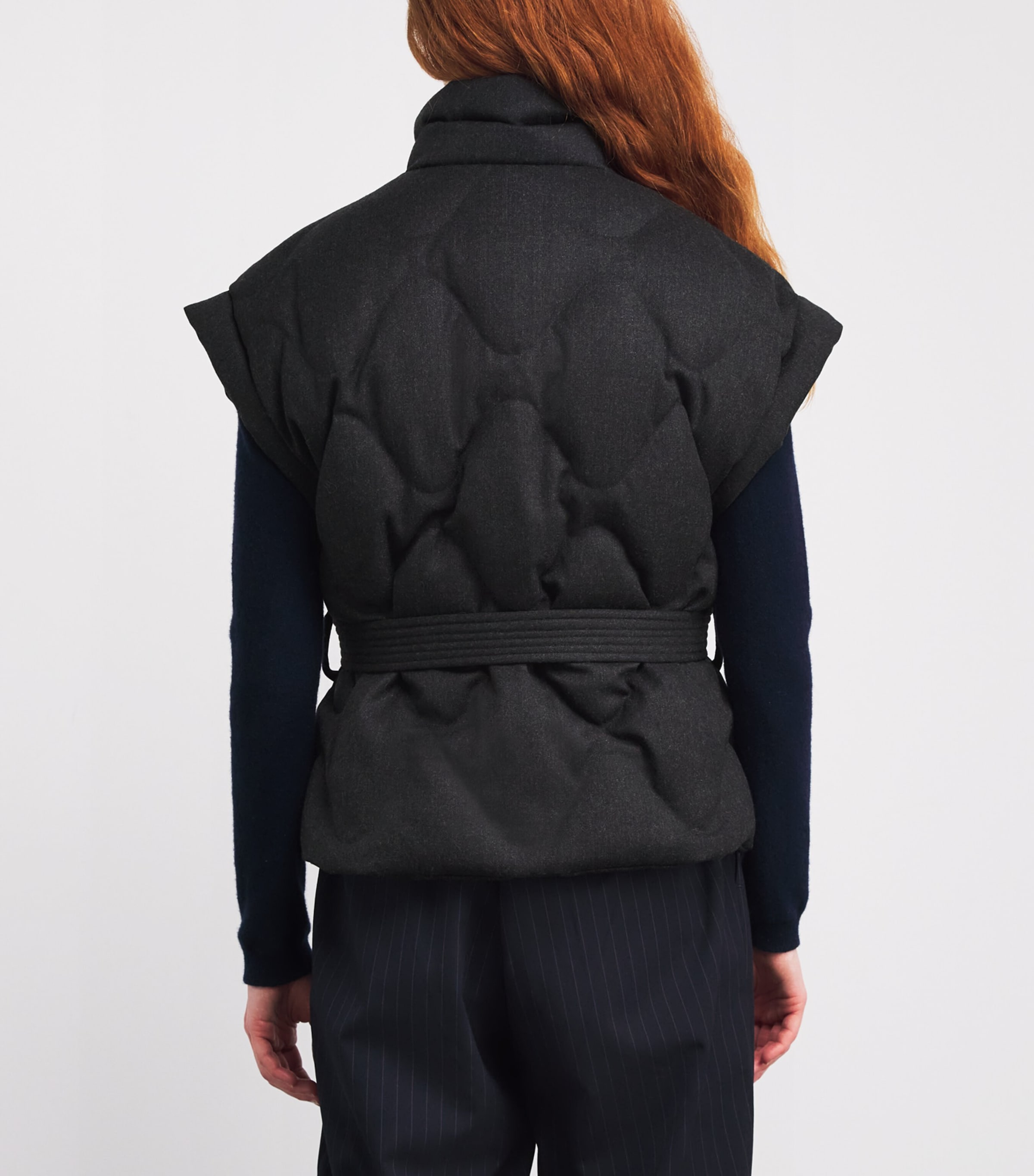 Down Belted Gilet CARBONE Image 4