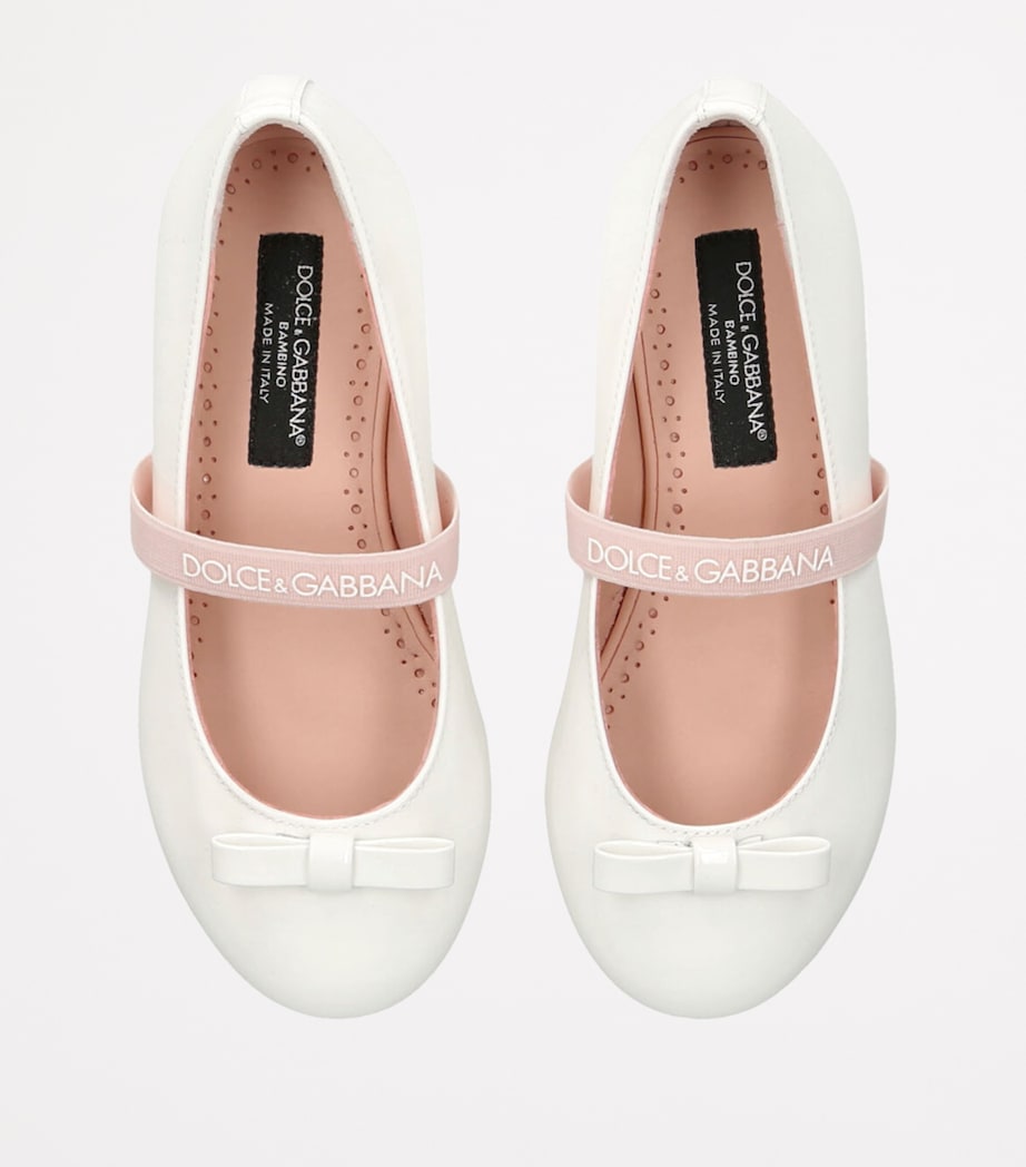 Patent Leather Logo Ballet Flats CREAM Image 4