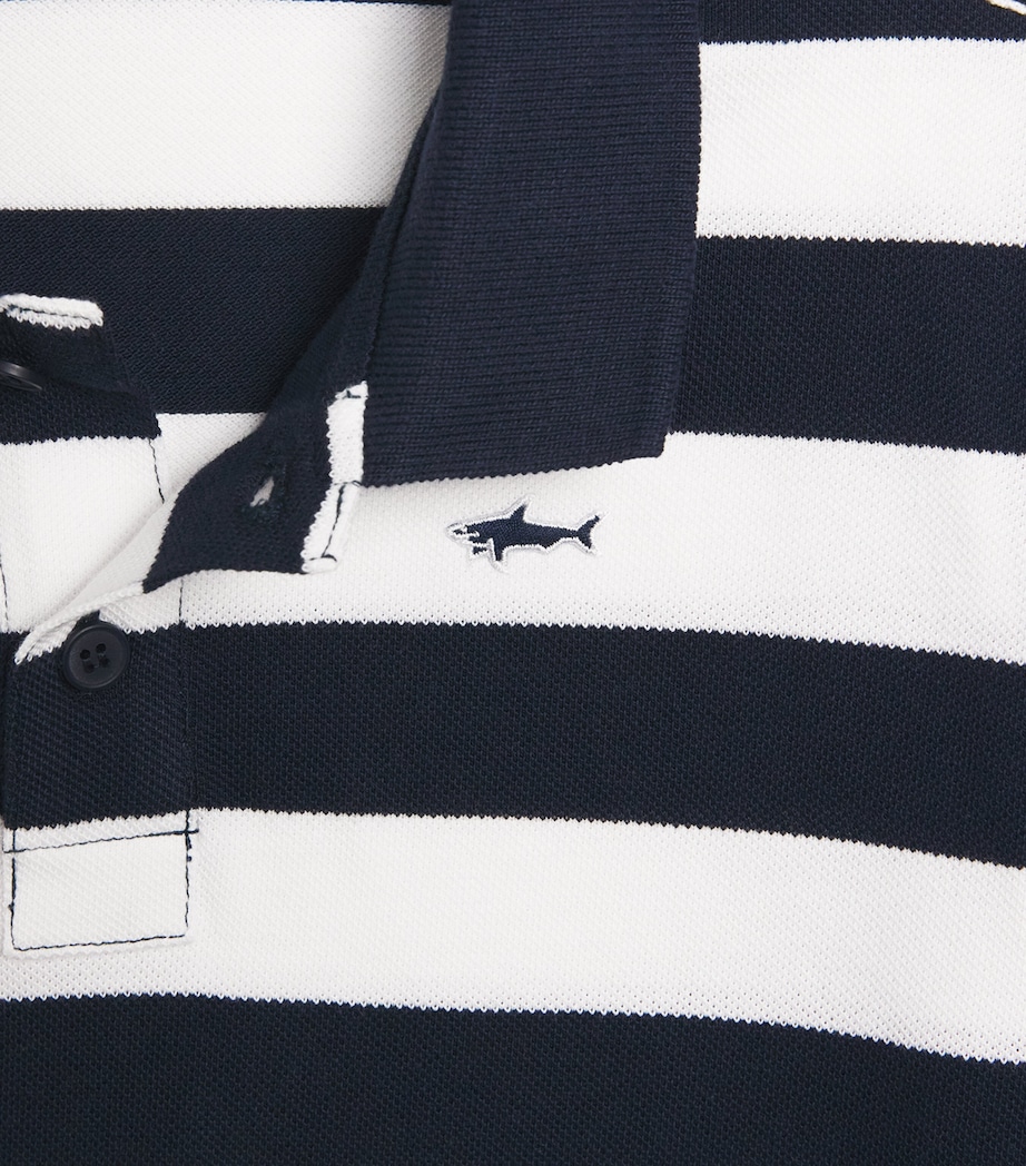 Paul & Shark Stripe Polo Shirt (8-14 Years) White/blue Image 3