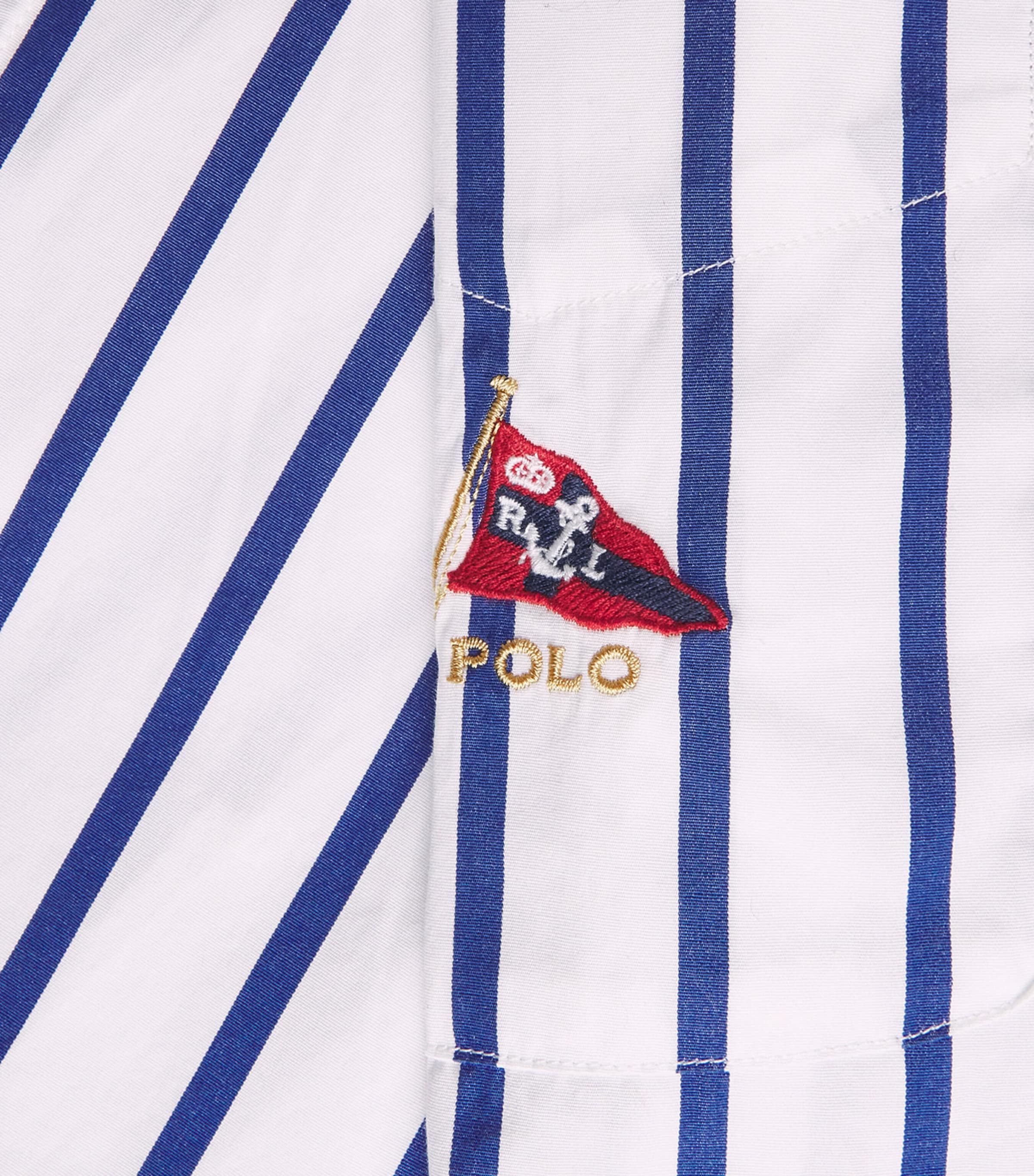 Polo Ralph Lauren Mens Broadcloth Stripe Shirt White Royal Image 6