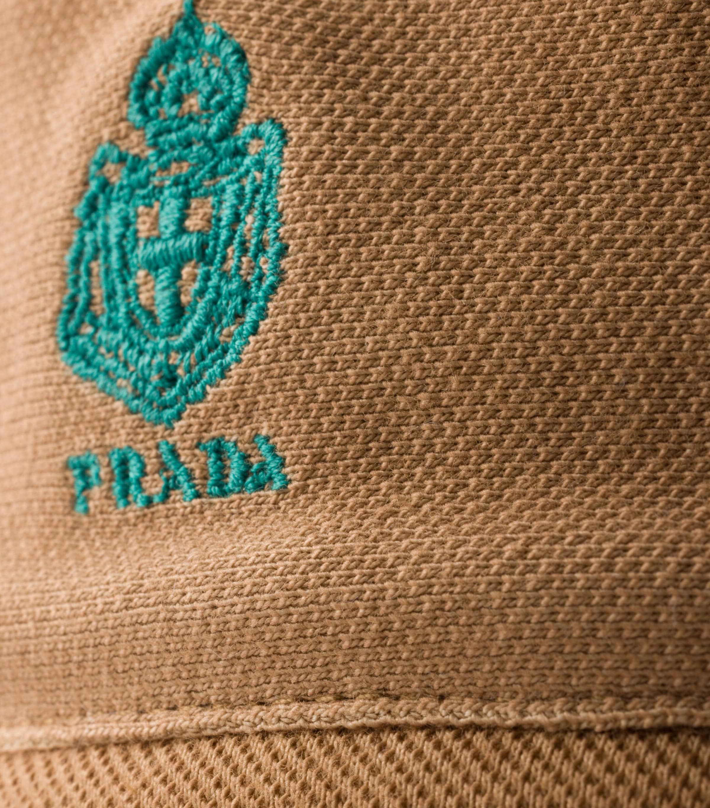 Prada Cotton Old Piqué Bucket Hat Neutral Image 3