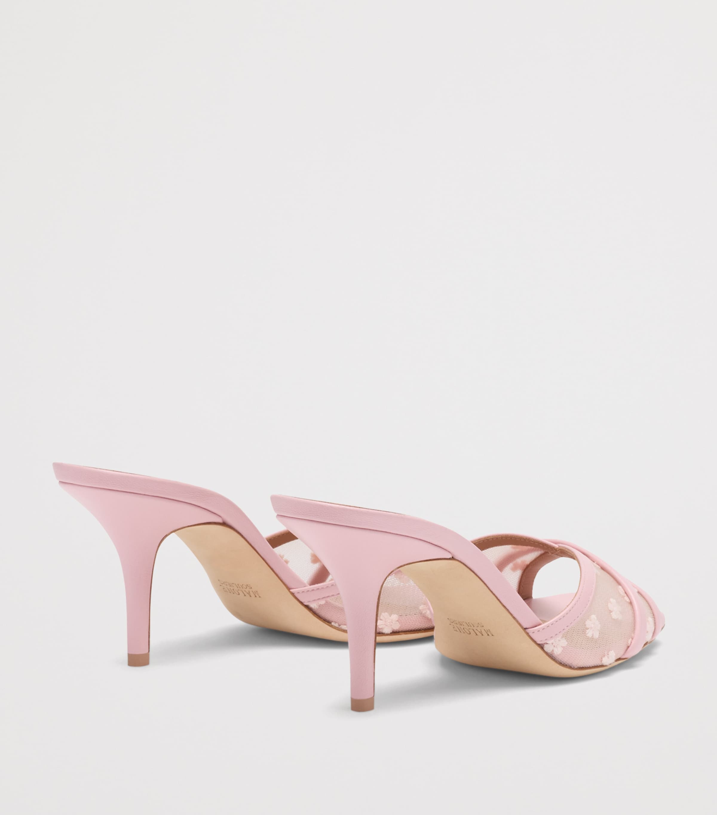 Malone Souliers Mesh-Leather Perla Mules 70 Peony Image 4