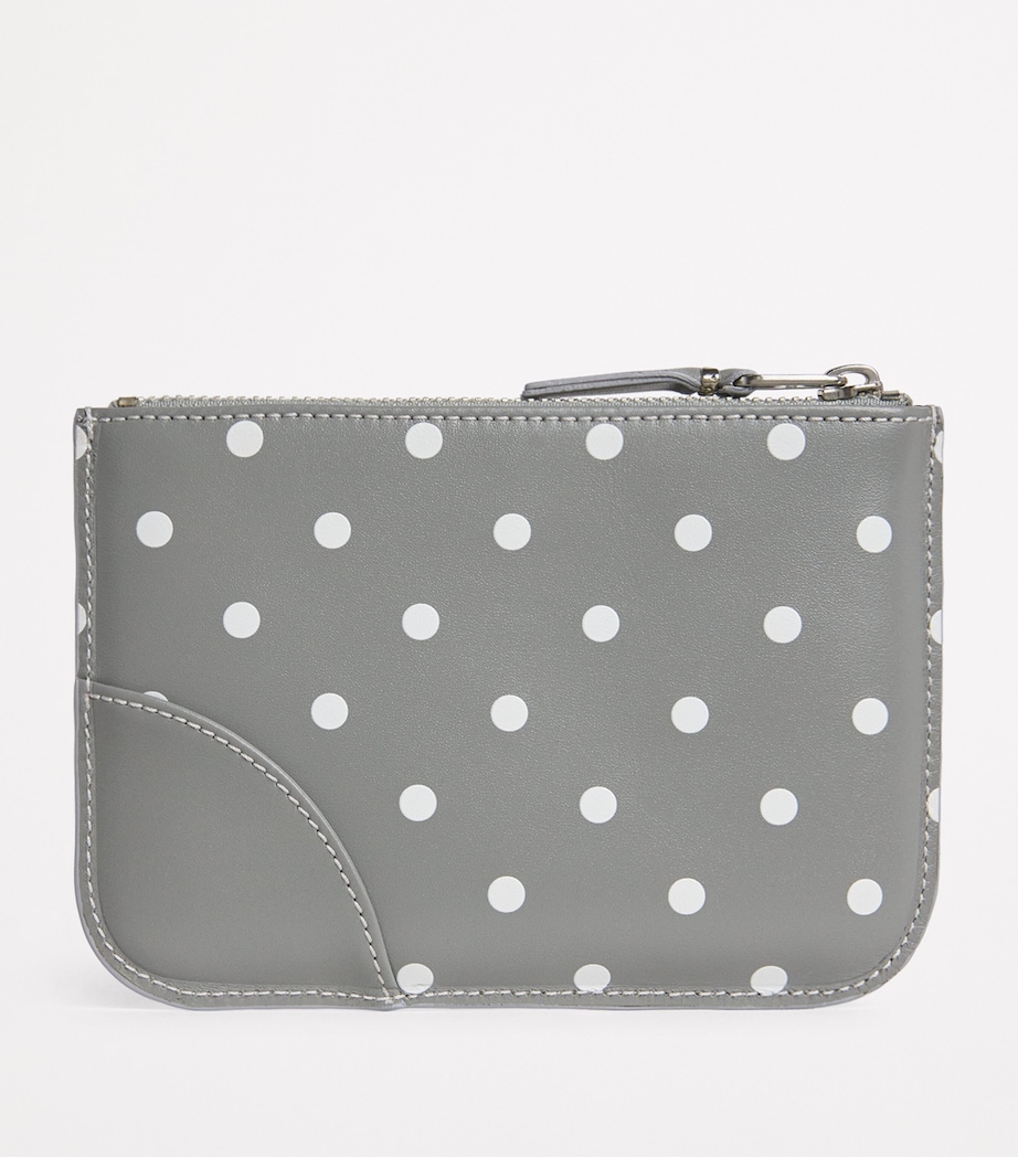 Leather Polka-Dot Zipped Pouch GREY Image 2