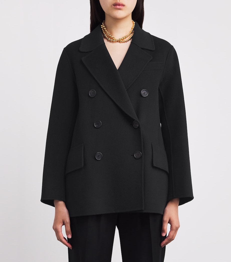 Wool Double-Breasted Jacket BLACK Image 3