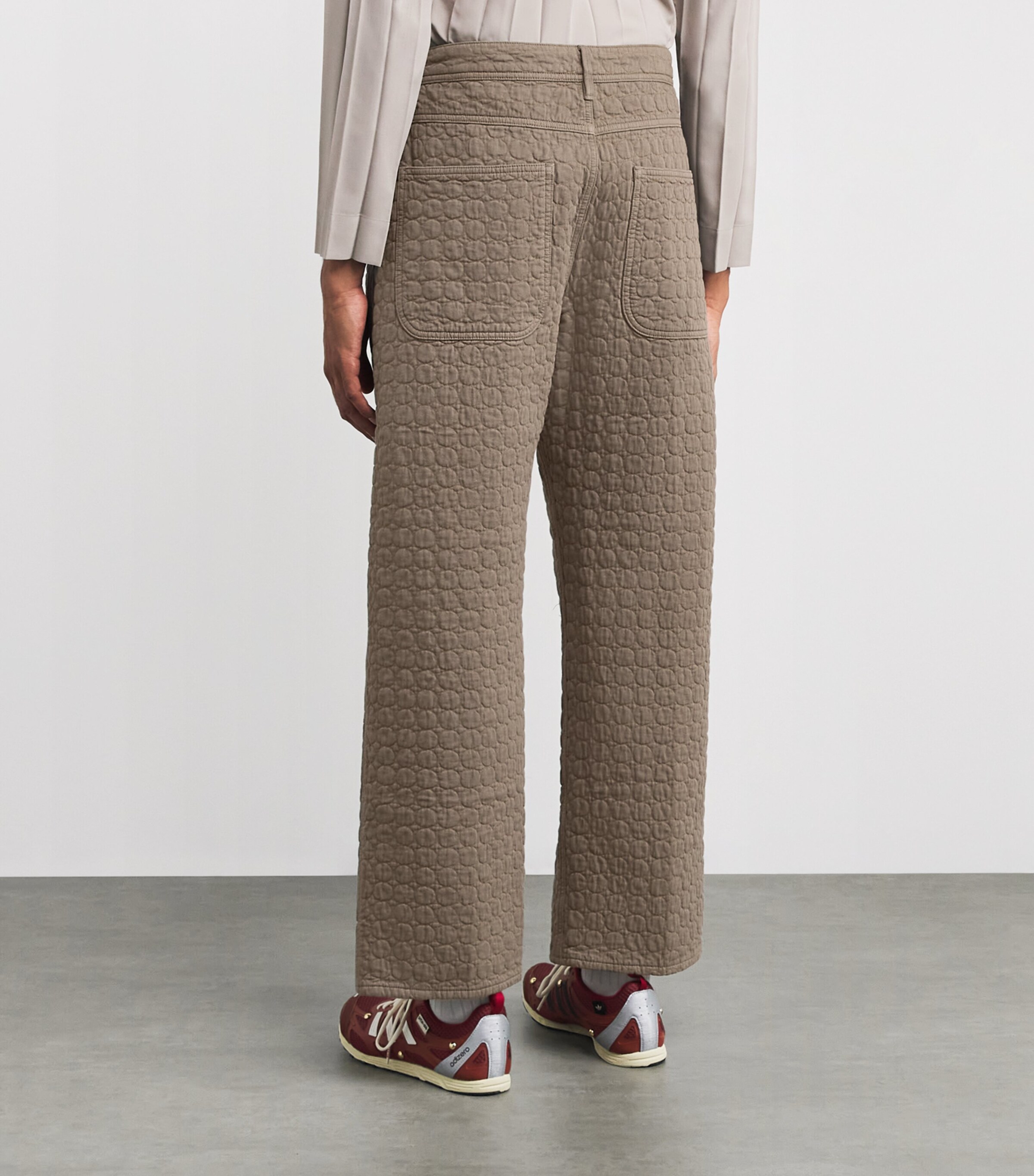 Cotton Quilted Circle Trousers SAND Image 4