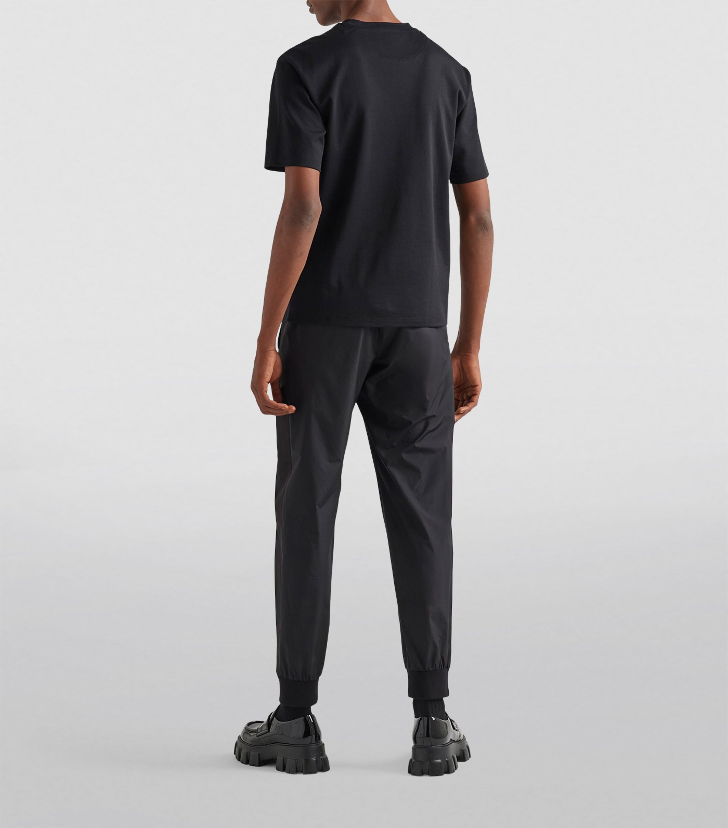 Prada Mens Triangle-Patch T-Shirt Image 4
