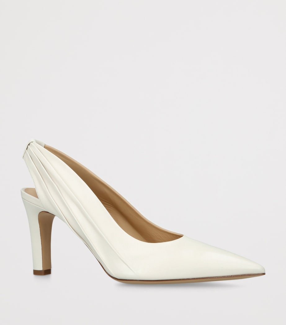 Leather Amari Slingback Pumps 75 CREAM Image 3