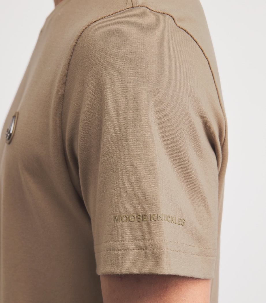 Moose Knuckles Mens Cotton Crescent T-Shirt Ashen Image 3