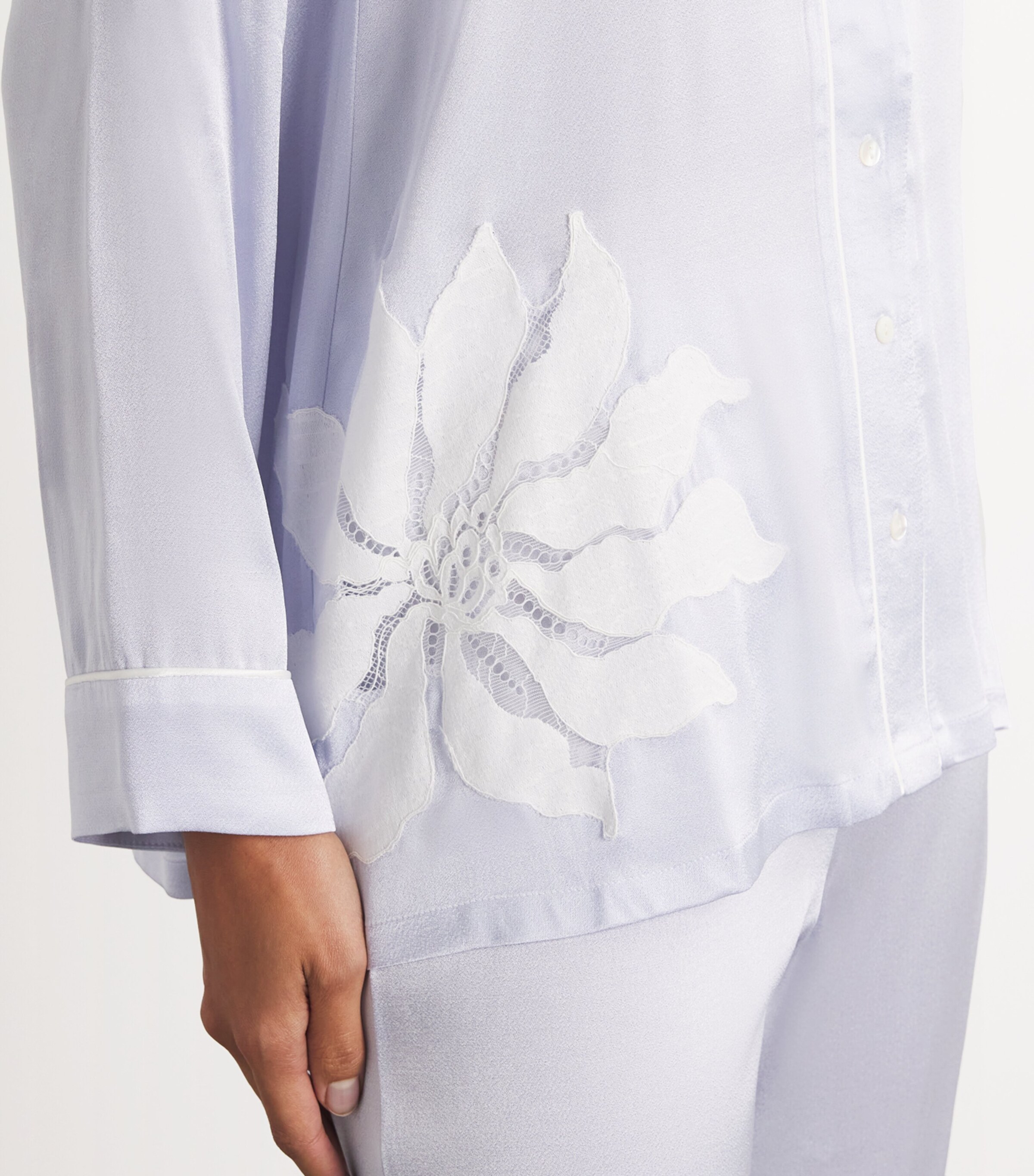 Bocan Womens Belladonna Pyjama Top Ice Blue Image 6