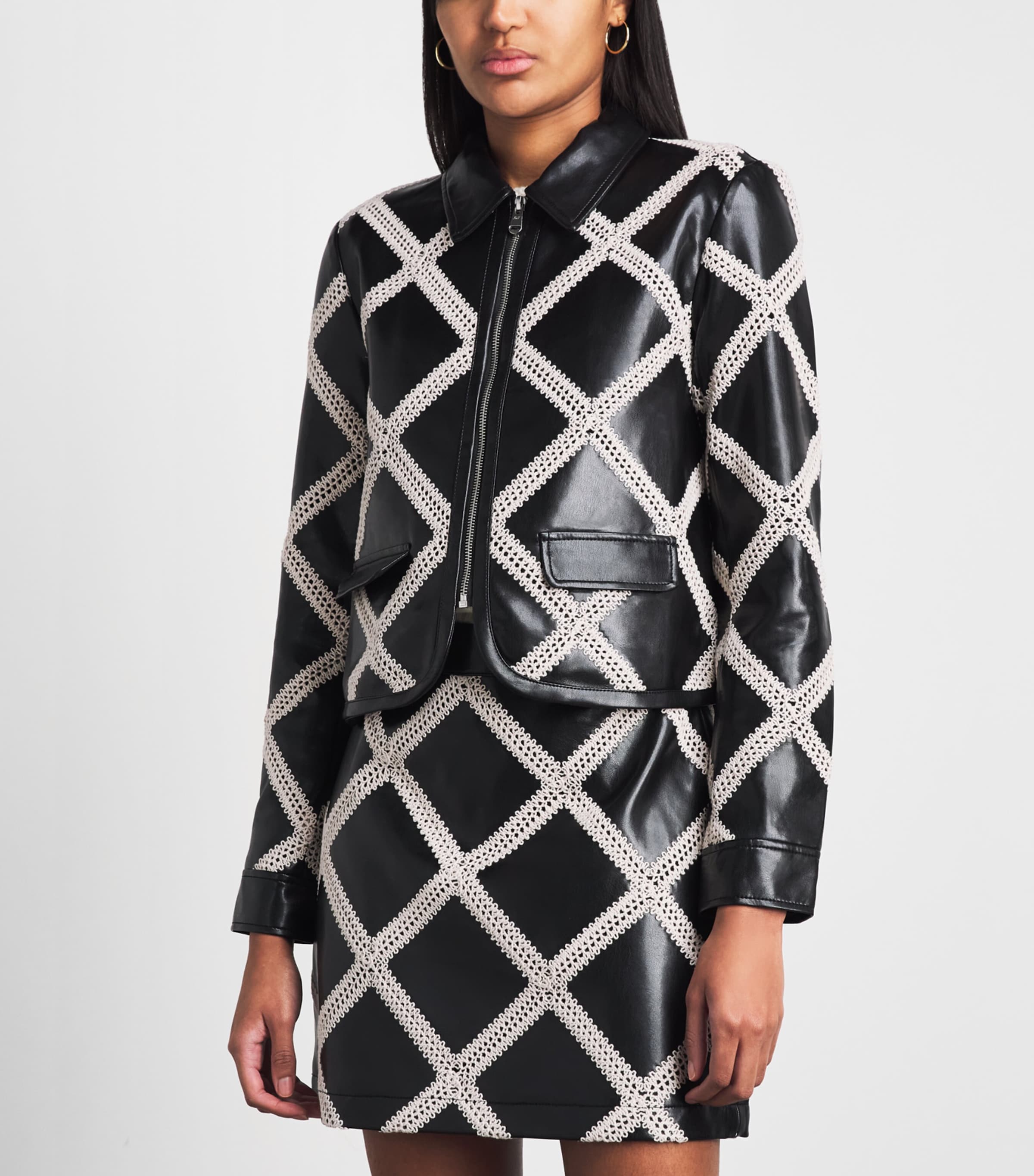 Cinq A Sept Womens Audree Jacket Black/gardenia Image 4
