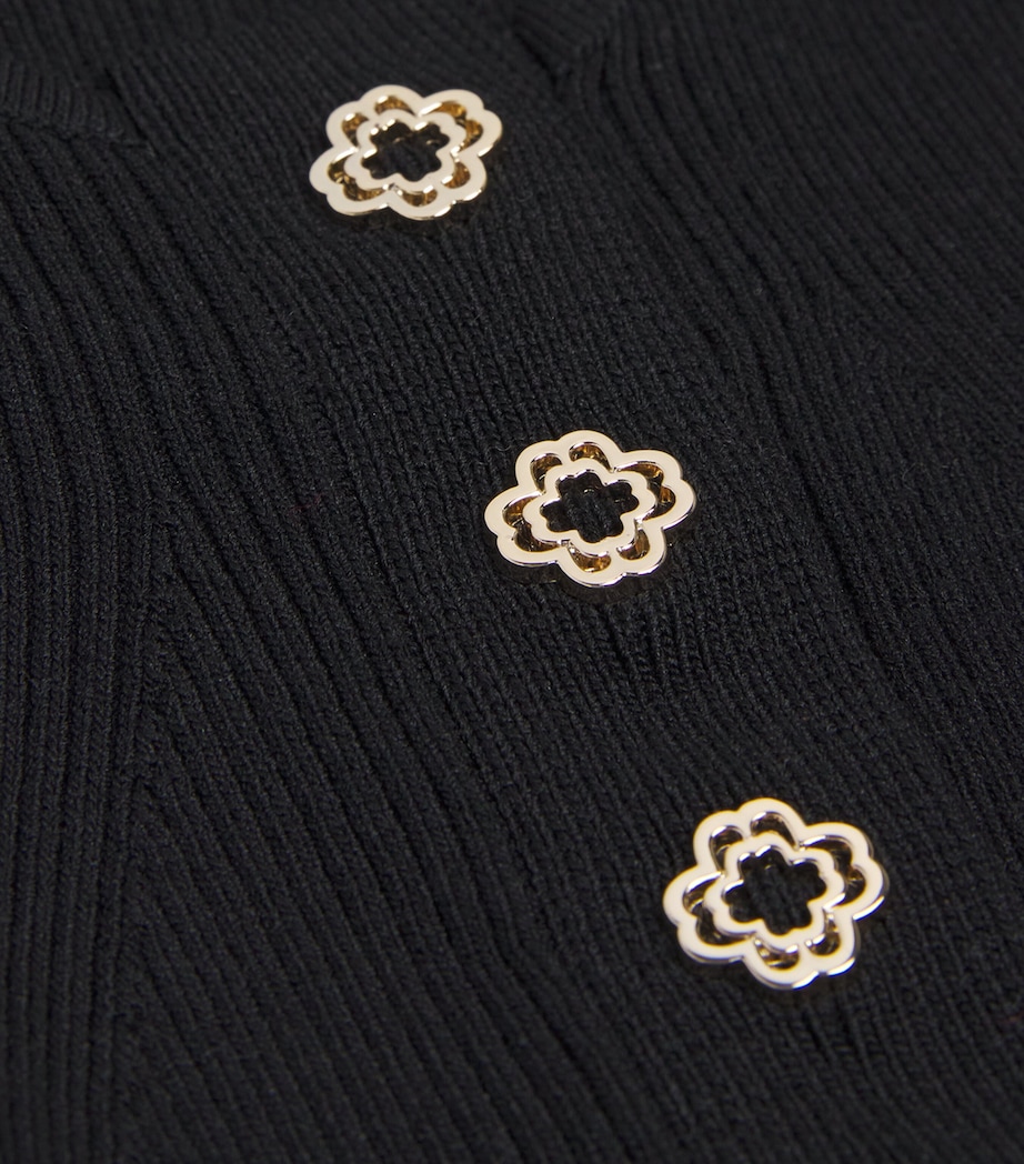 Rib-Knit Mini Dress BLACK Image 4