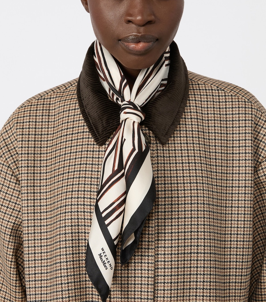 Weekend Max Mara Silk Printed Square Scarf Chocolate Image 2